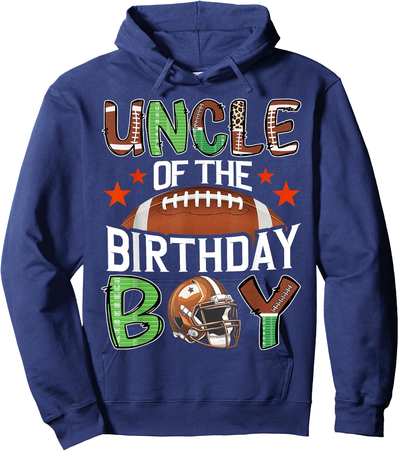 Uncle Of The Birthday Boy Game Day Football Hoodie - Hoodie | Navy