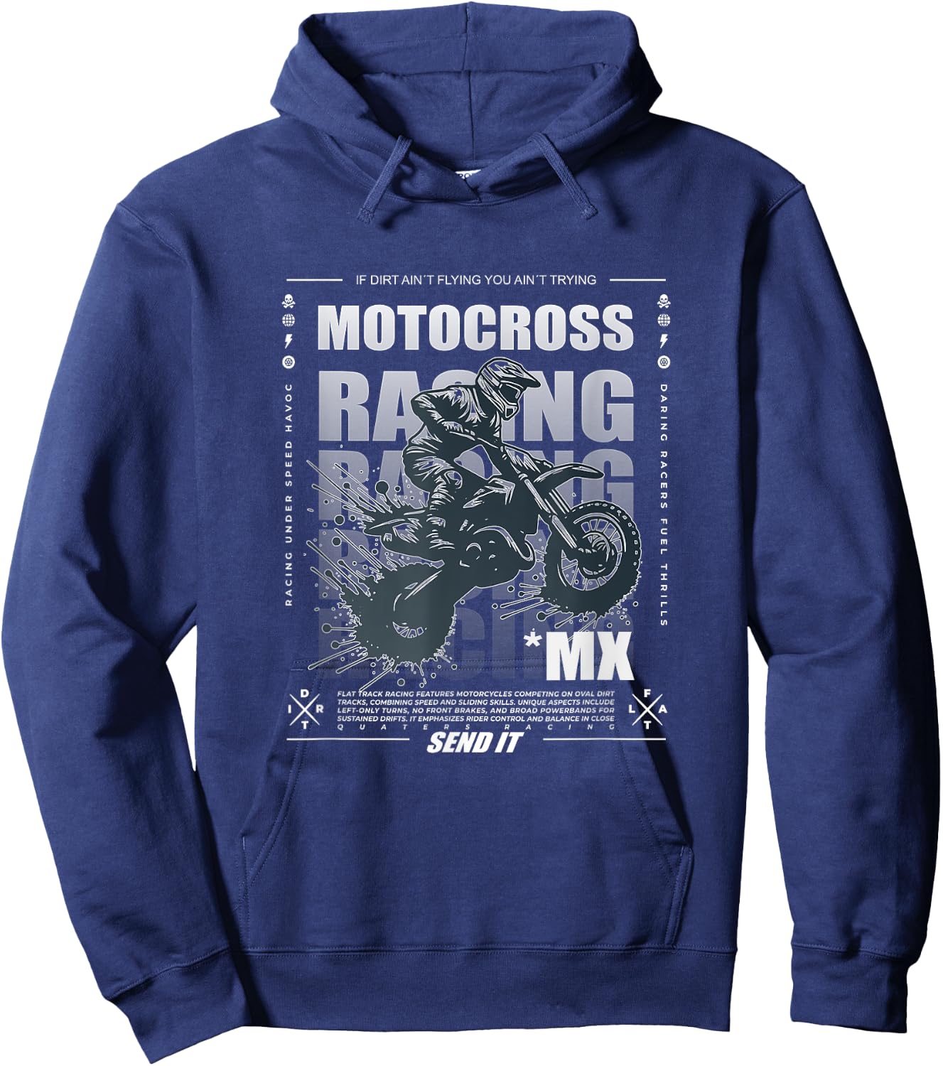 Dirt Bike Motocross MX Supercross Graphic Hoodie - Hoodie | Navy