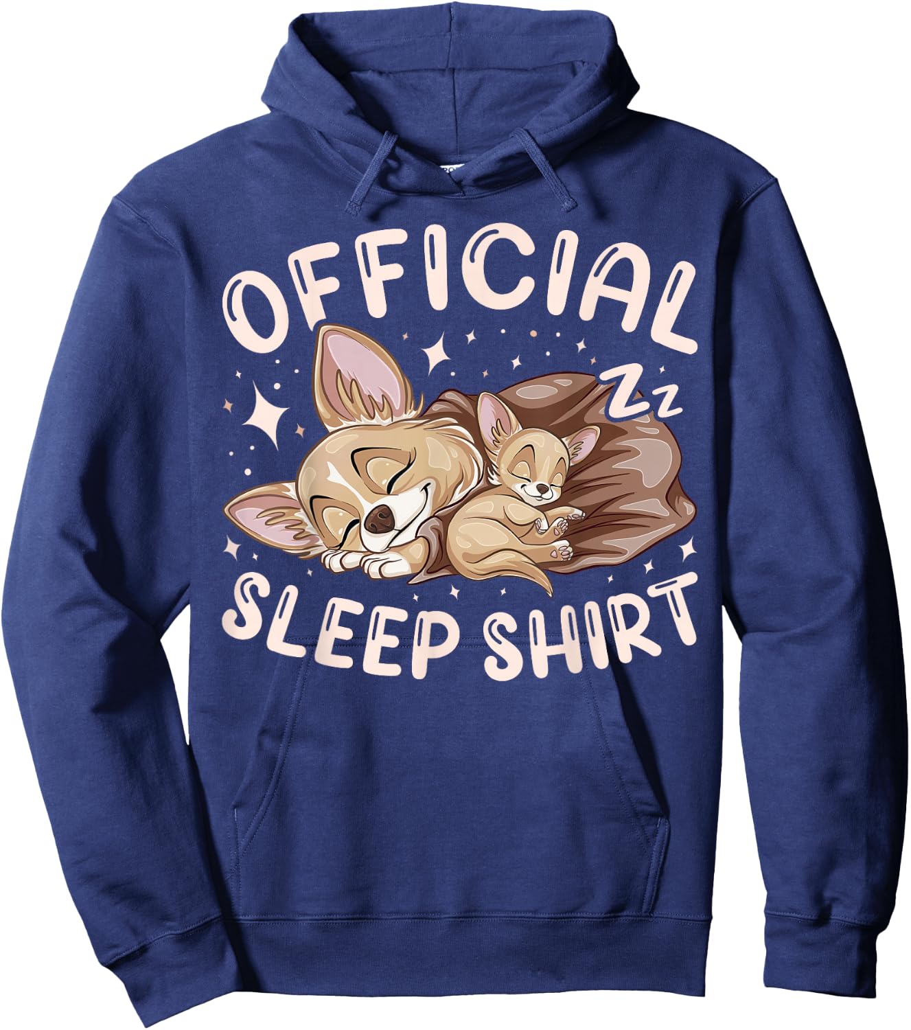 Official Sleep Shirt, Chihuahua Dog with Puppy Hoodie - Hoodie | Navy