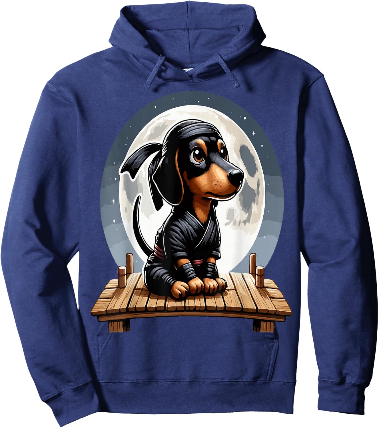 Funny Ninja Dachshund Hoodie - Hoodie | Navy