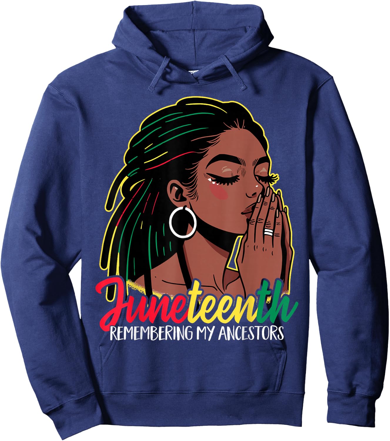 Black Woman Remembering My Ancestors Juneteenth Hoodie - Hoodie | Navy