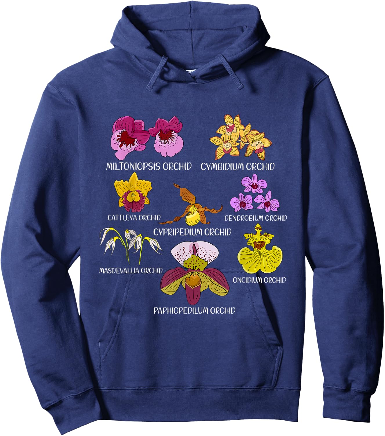 Orchid Species Flower Lover Florist Orchids Hoodie - Hoodie | Navy