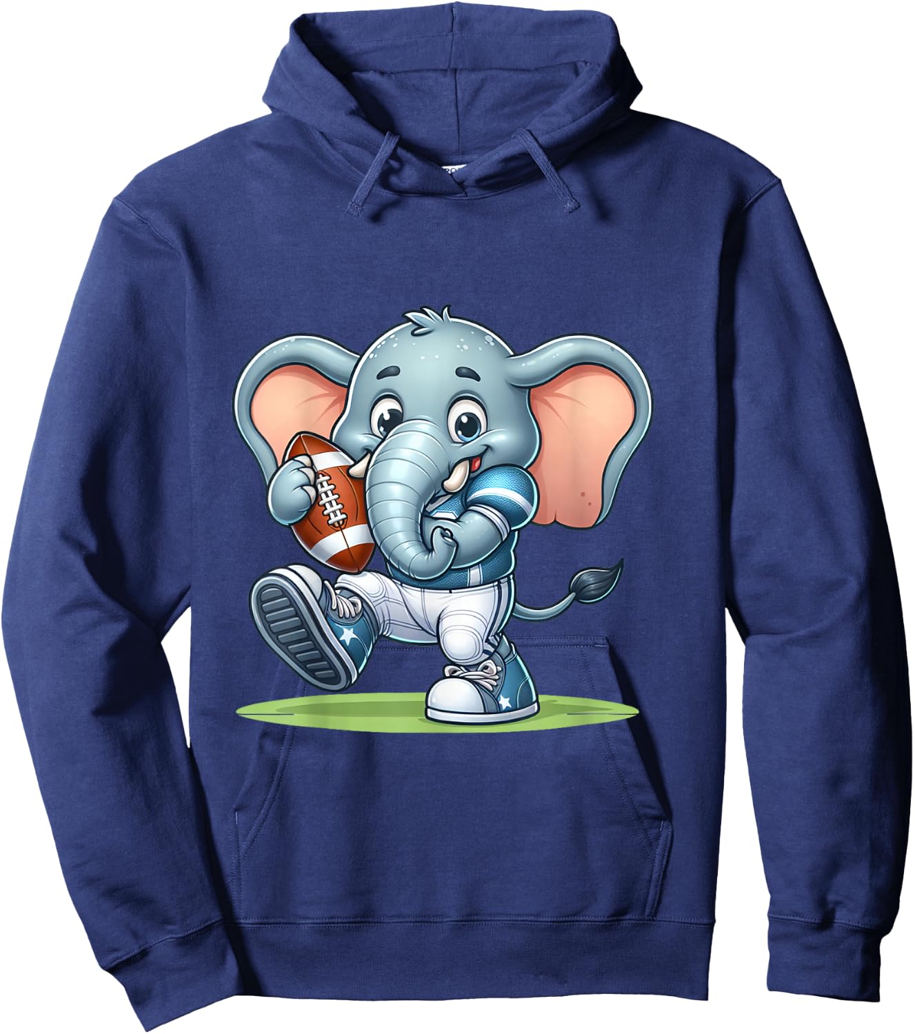 Cute American Football Player Elephant Hoodie - Hoodie | Navy