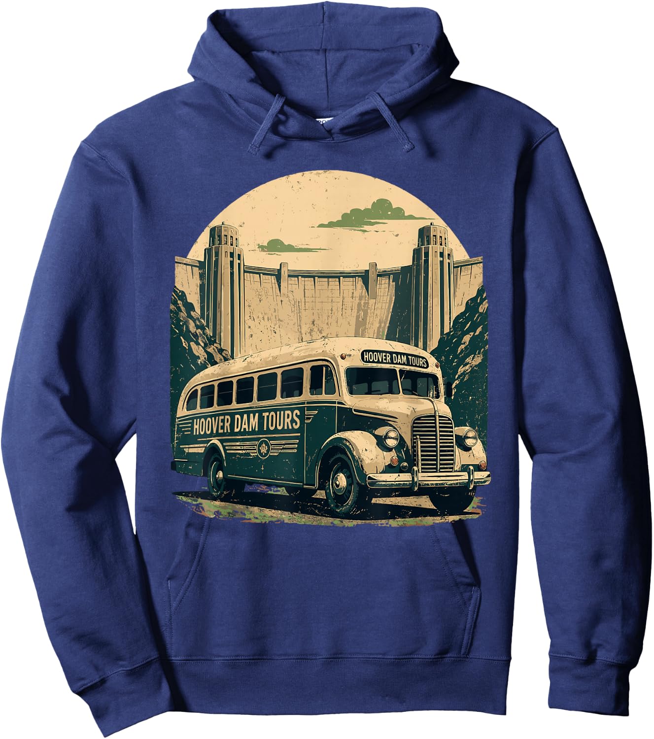 Hoover Dam Vintage Tour Bus Hoodie - Hoodie | Navy