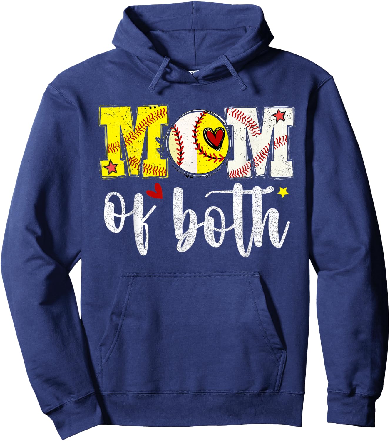 Mothers Day mom of Both Baseball Softball Hoodie - Hoodie | Navy