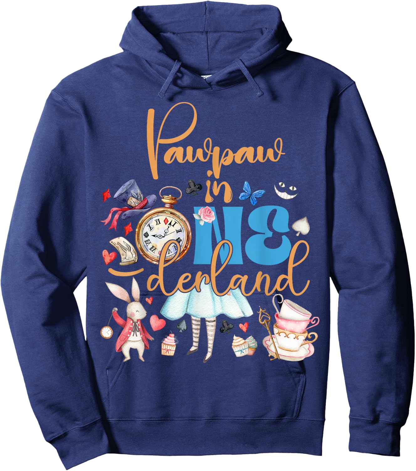 Alice Pawpaw in ONEderland Birthday Family Hoodie - Hoodie | Navy