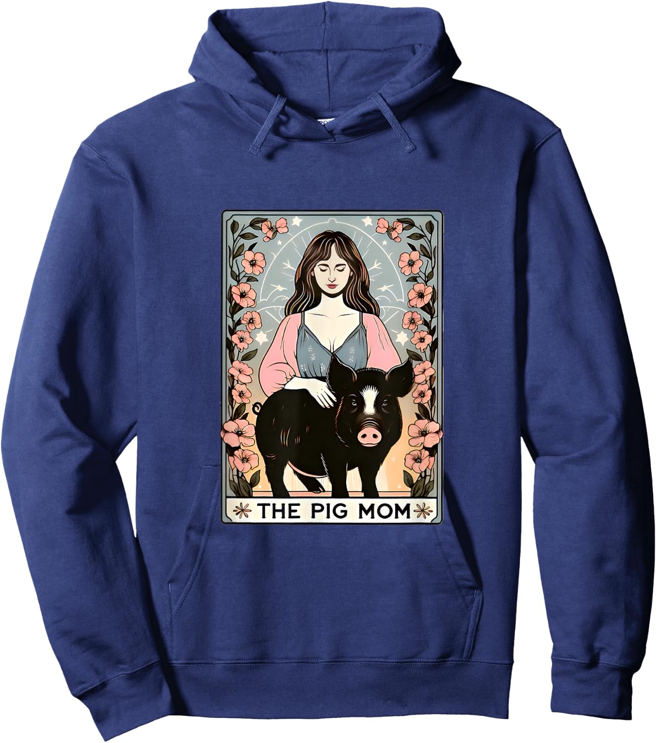 Pig mom mini pig potbelly pig tarot farm Hoodie - Hoodie | Navy