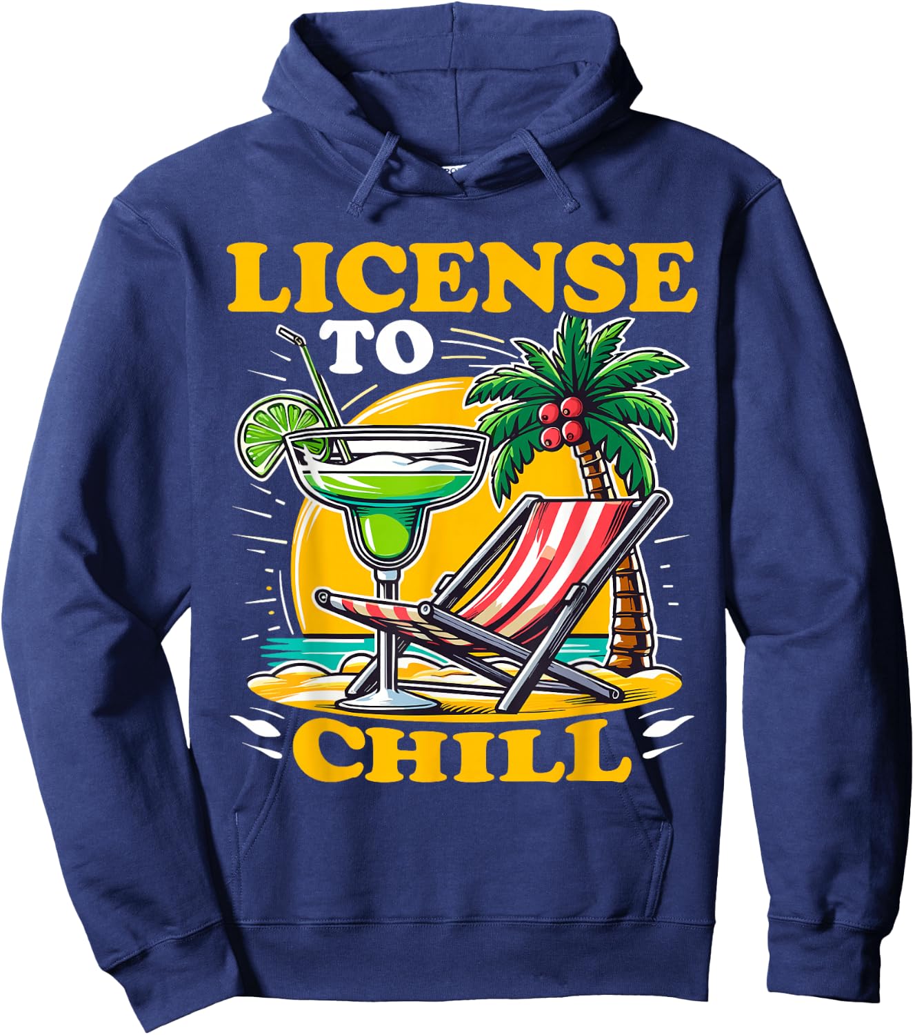 License to Chills Funny Cocktail Hoodie - Hoodie | Navy