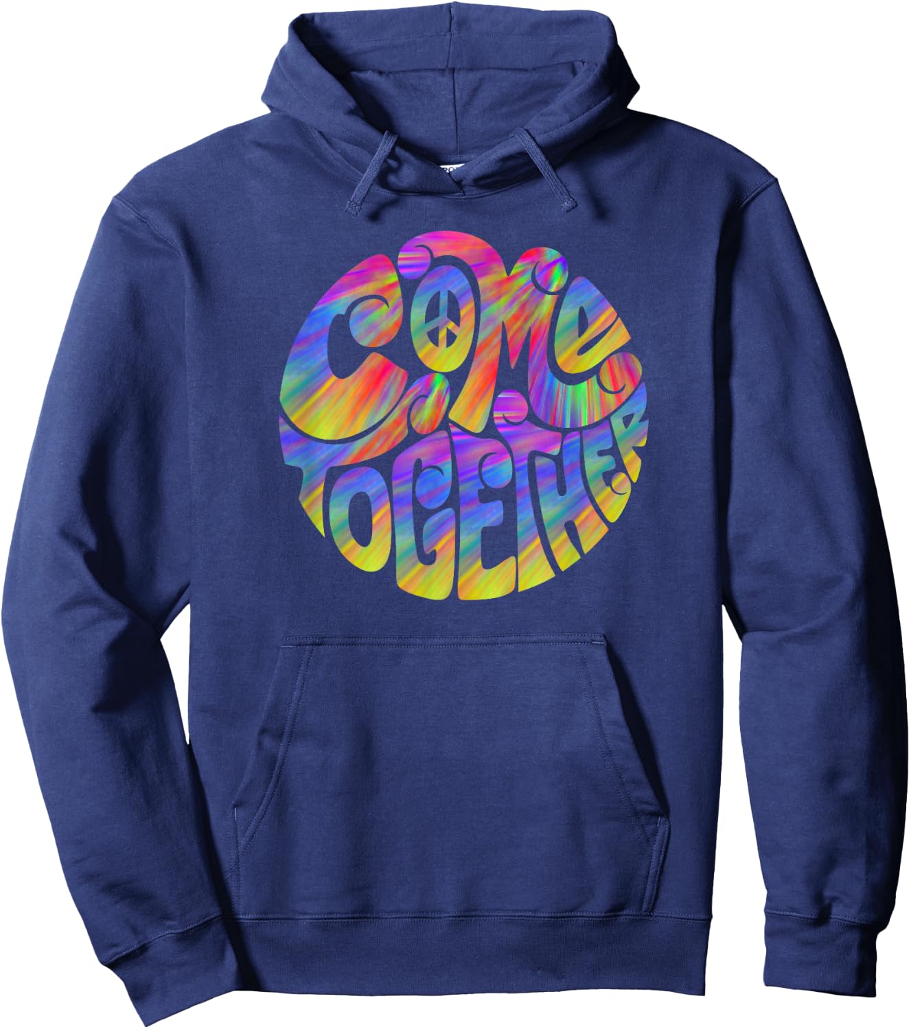 Colorful Come Together Peace Design Hoodie - Hoodie | Navy