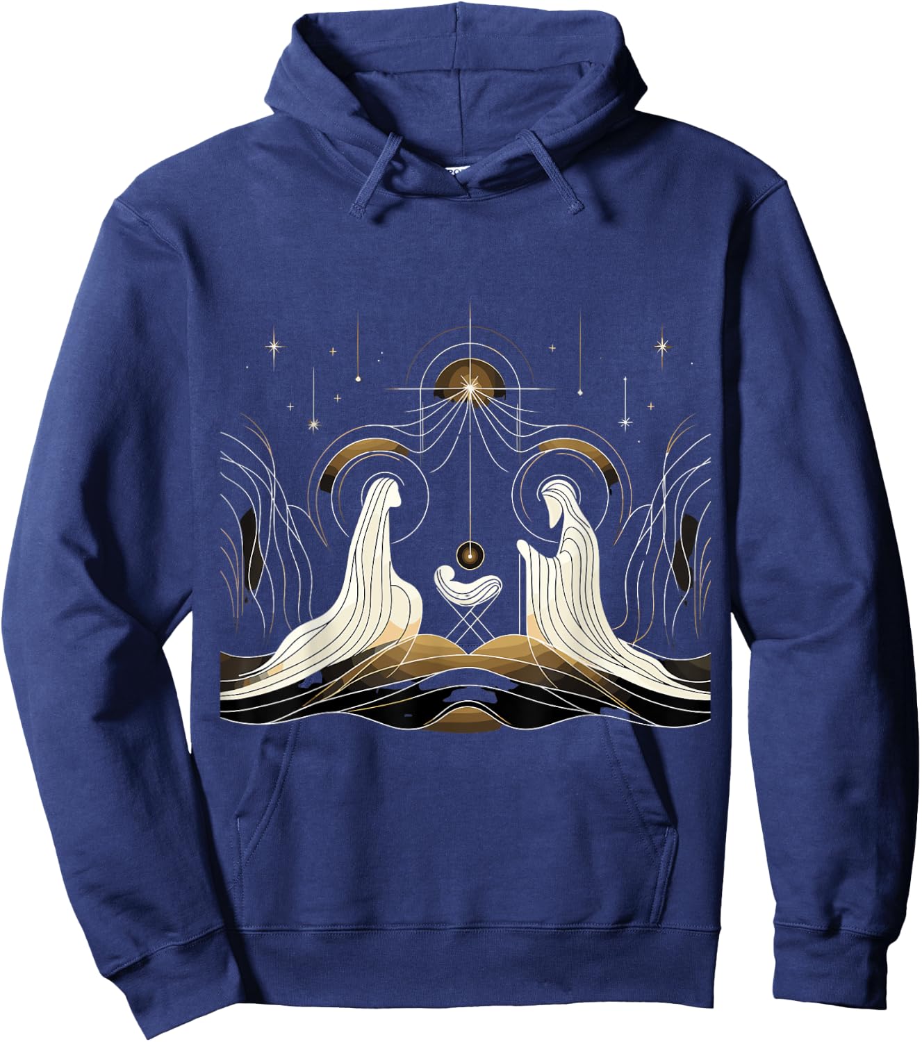 Minimalist Nativity Scene - Christmas Art Hoodie - Hoodie | Navy