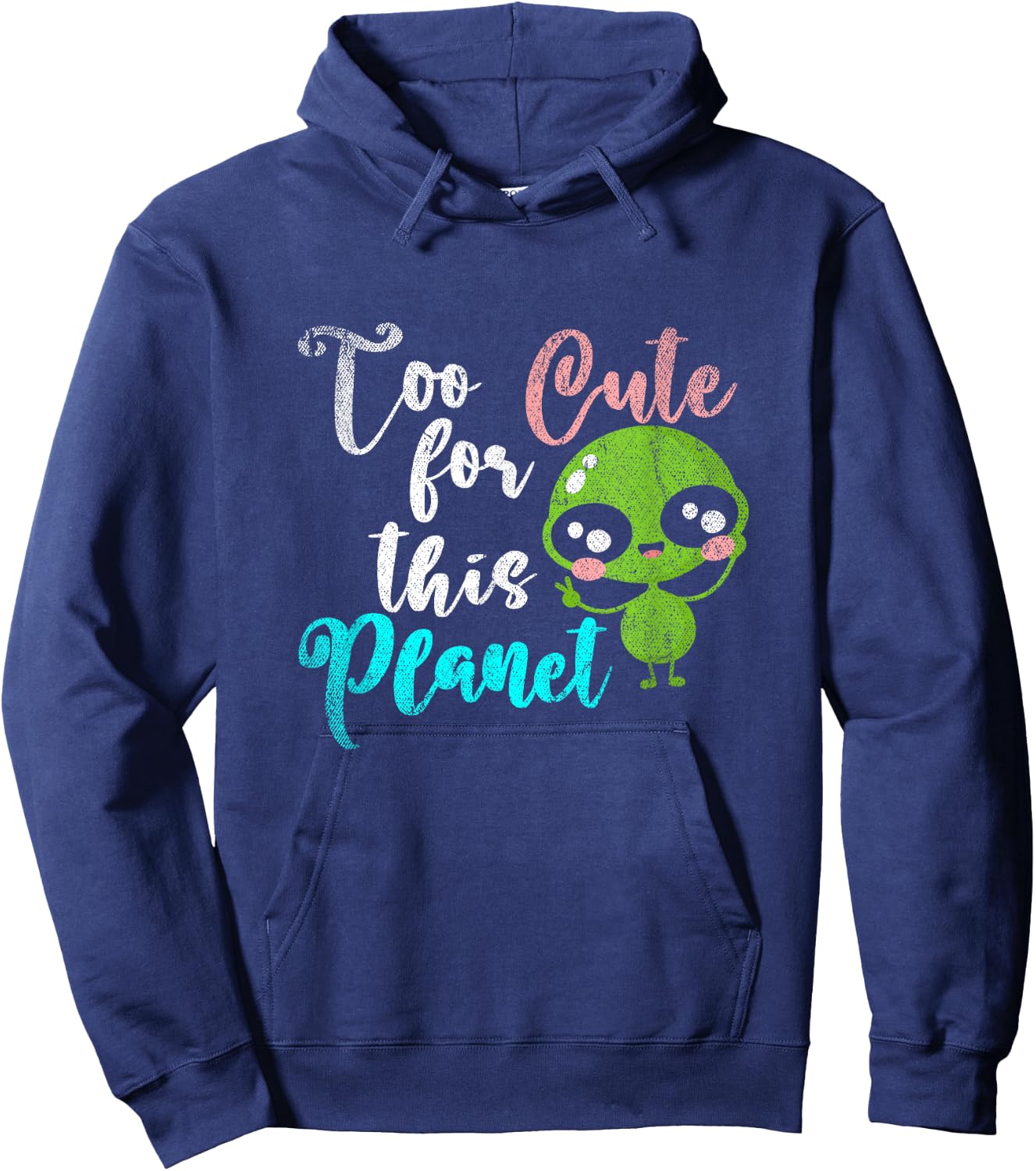Funny UFO Women Girls Kids Gift Cute Alien Hoodie - Hoodie | Navy