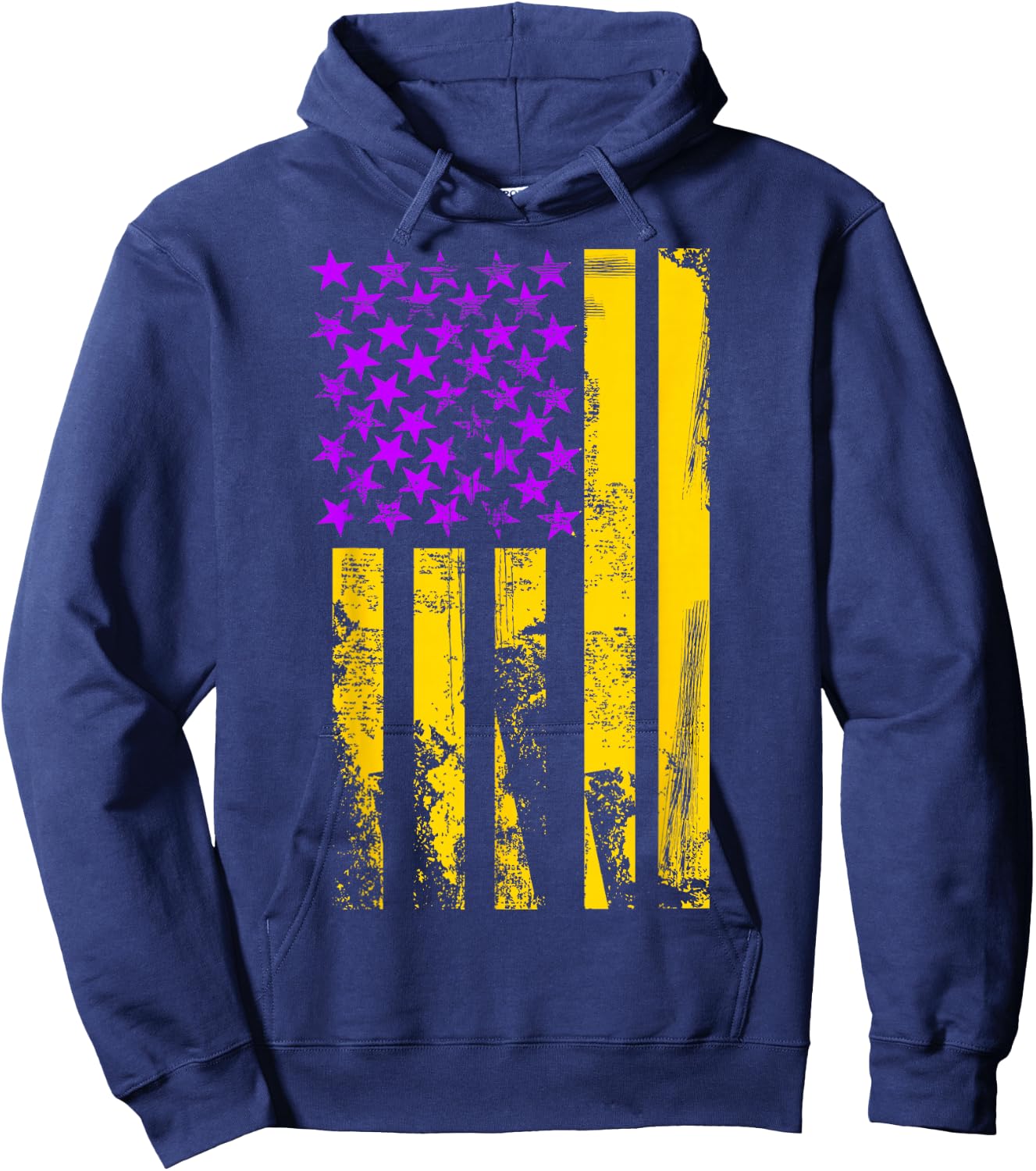 Purple Gold USA American Flag Patriotic Hoodie - Hoodie | Navy