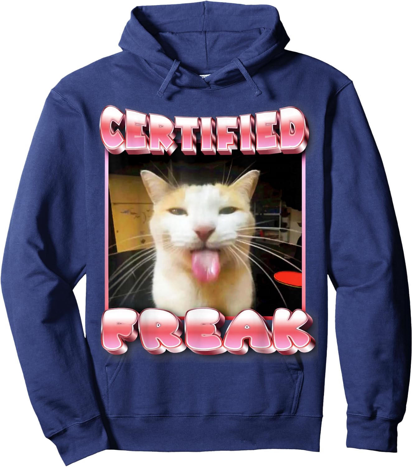 funny cat meme - Certified Freak Funny Cat Meme Hoodie - Hoodie | Navy