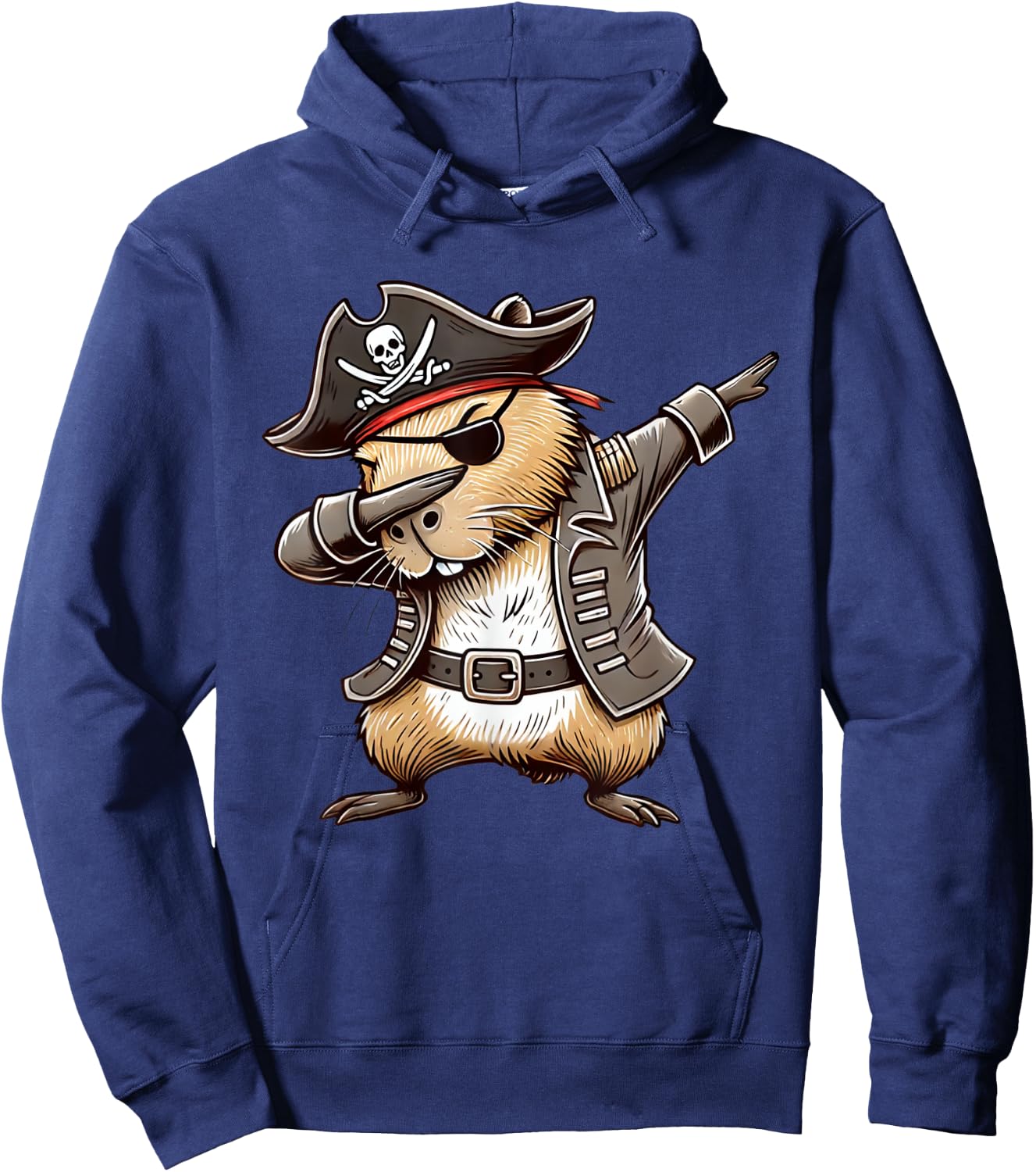 Pirate Capybara Dabbing Halloween Party Costume Hoodie - Hoodie | Navy