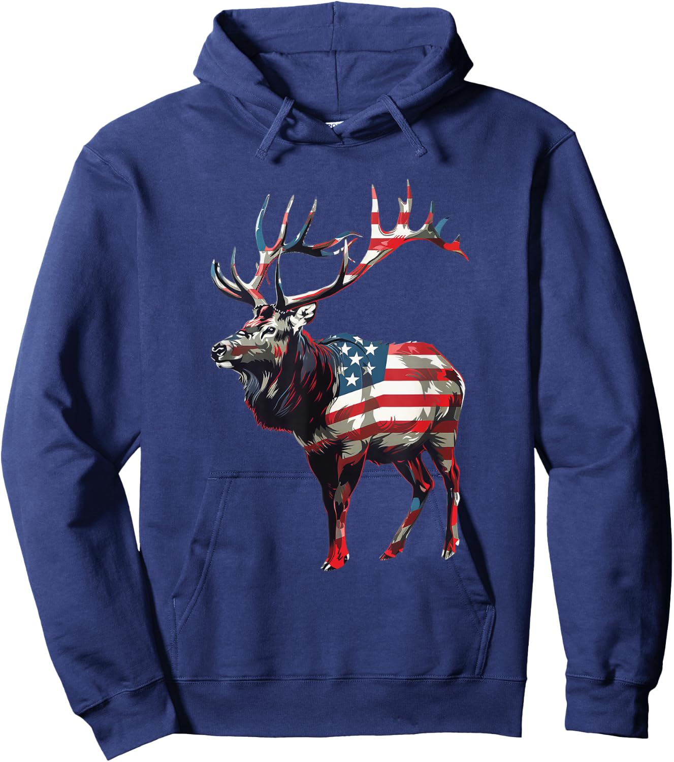 Elk American Flag Hoodie - Hoodie | Navy