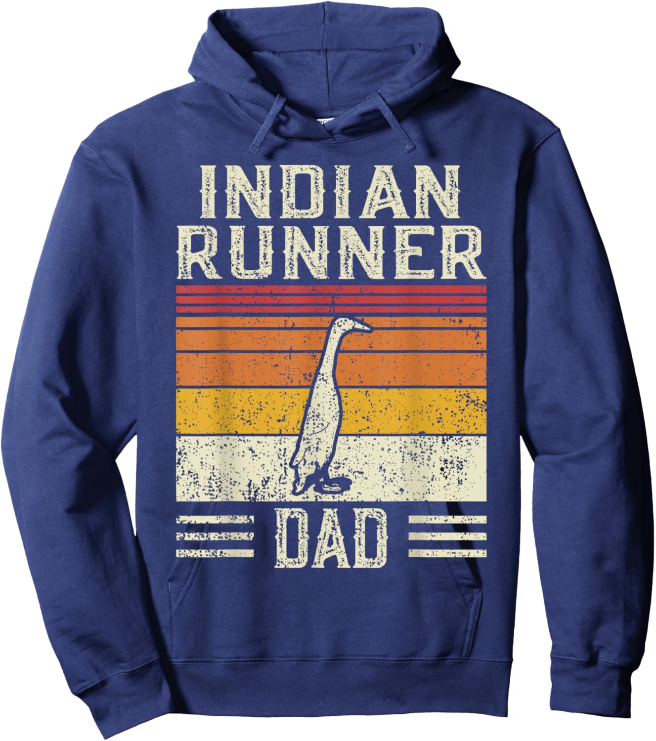 Best Duck Dad Men - Vintage Indian Runner Hoodie - Hoodie | Navy