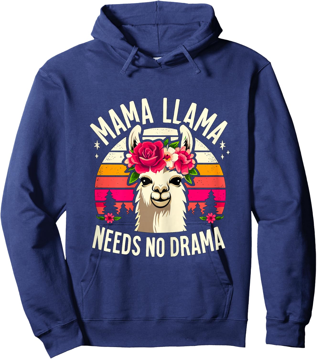 Mama Llama needs no Drama Alpaca Llama Hoodie - Hoodie | Navy