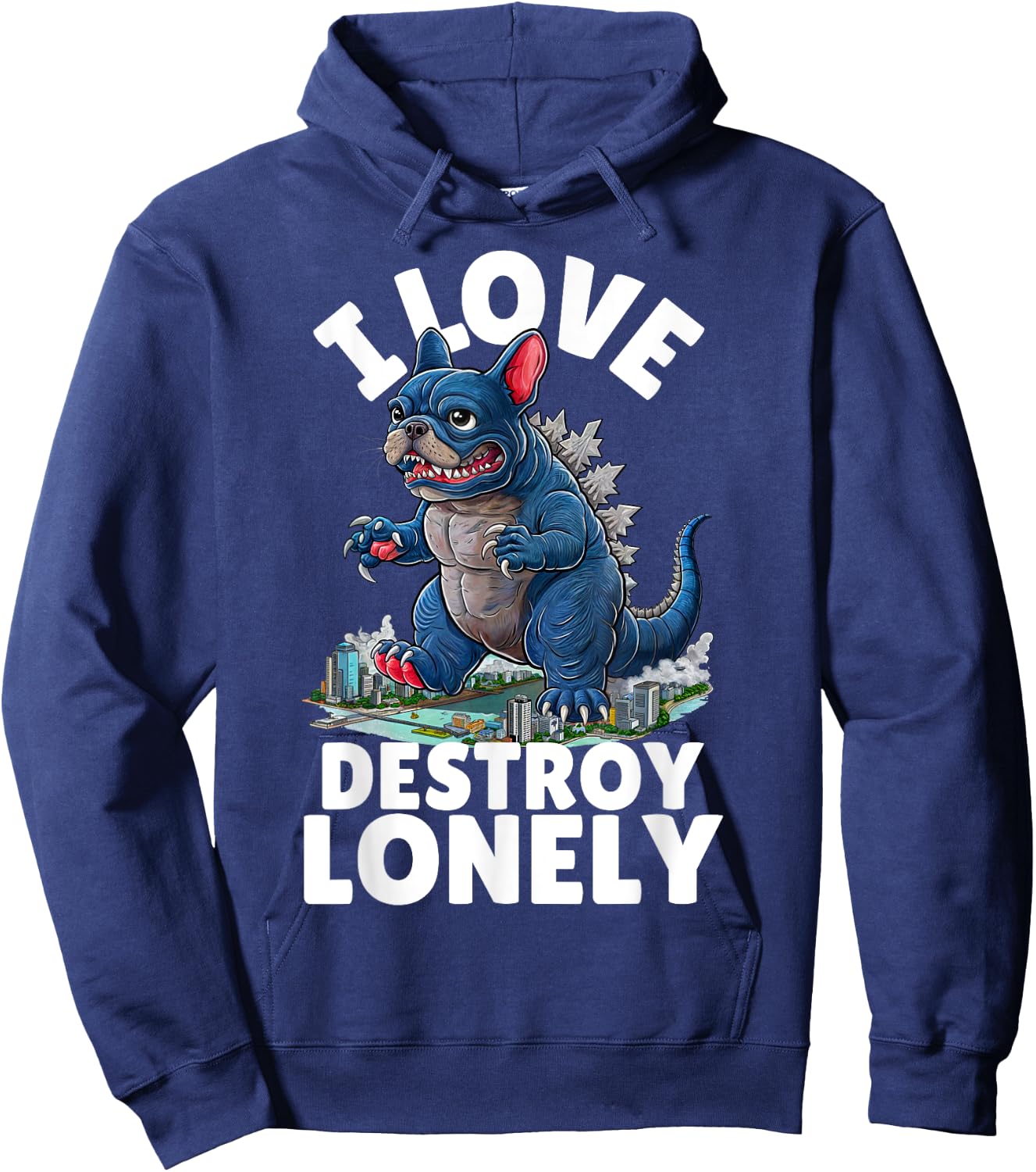 I LOVE DESTROY LONELY - Frenchzilla Urban Art Hoodie - Hoodie | Navy