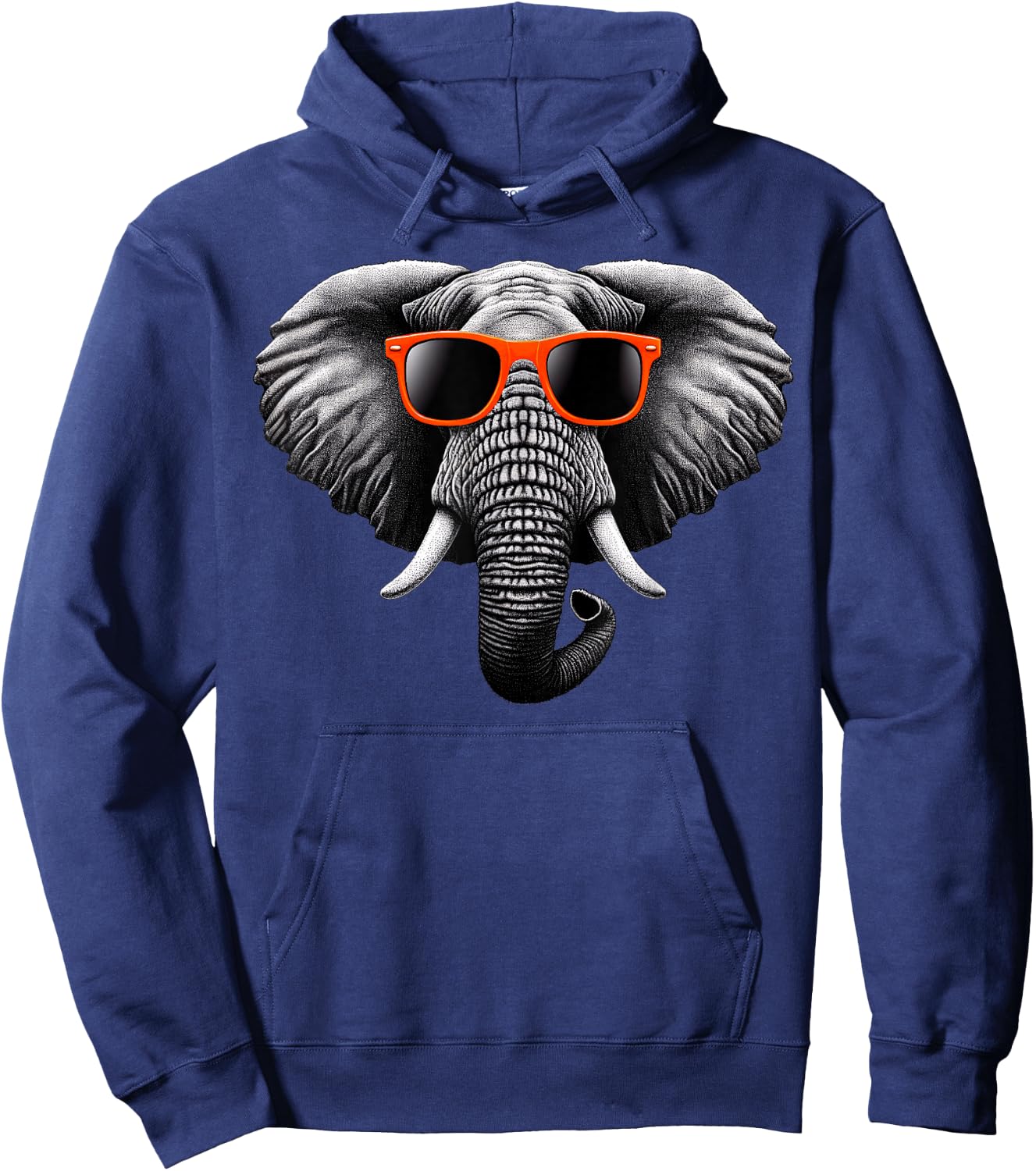 Cool Elephant Wearing Sunglasses Graphic Art Hoodie - Hoodie | Navy