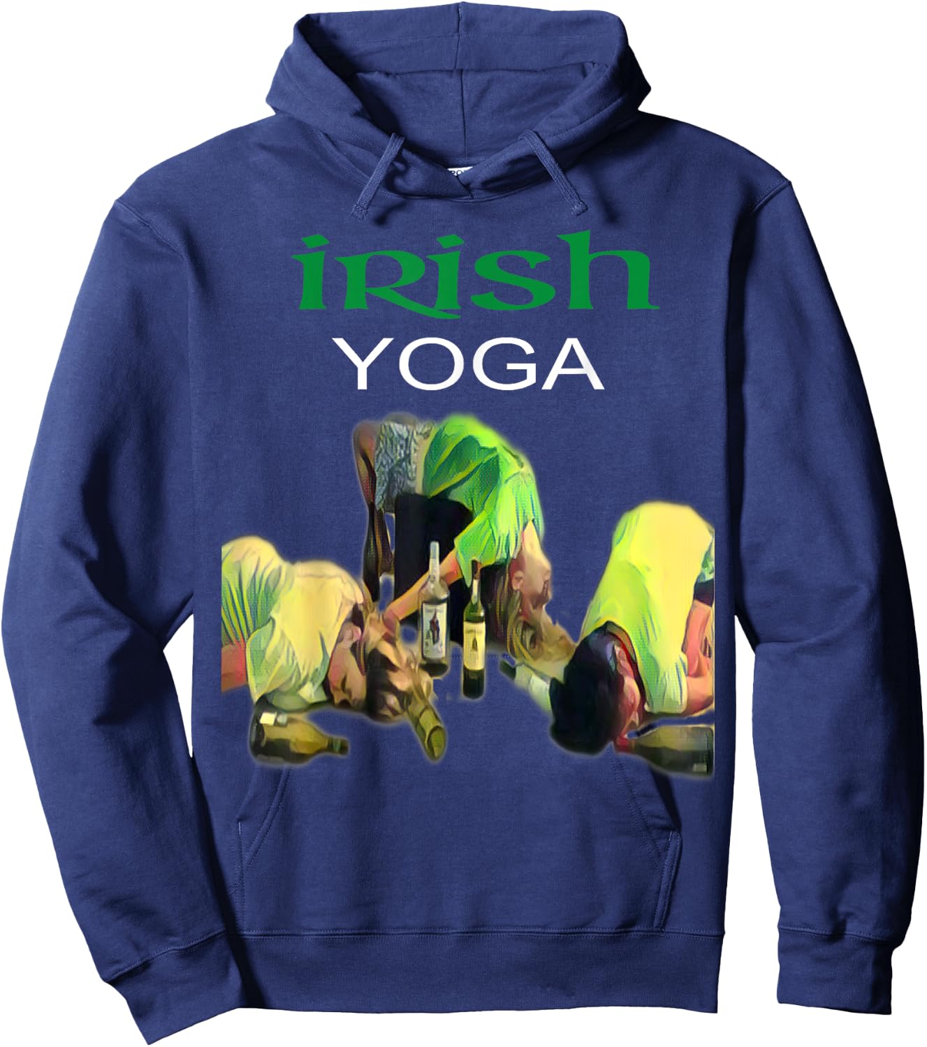 Irish Yoga Drinking T Shirt Hoodie - Hoodie | Navy