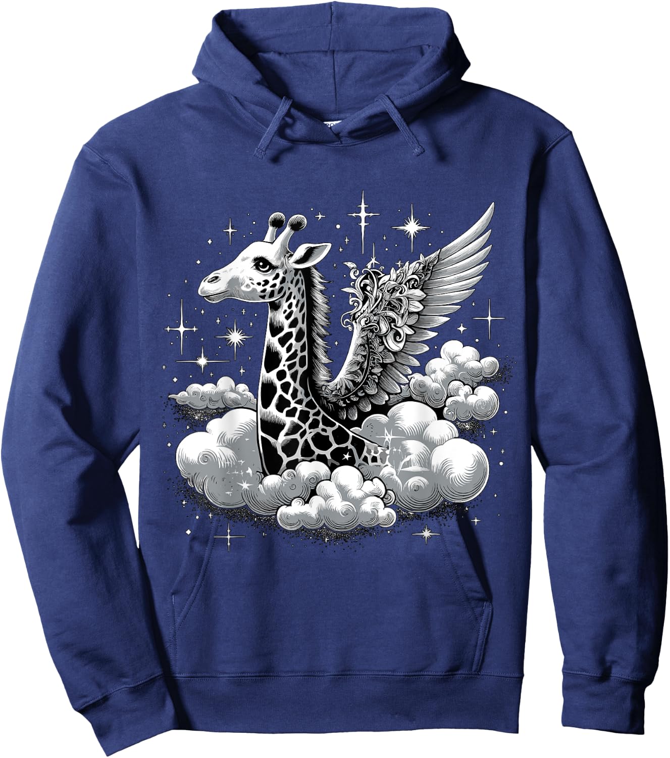 Giraffe with Wings Angel Giraffe Hoodie - Hoodie | Navy