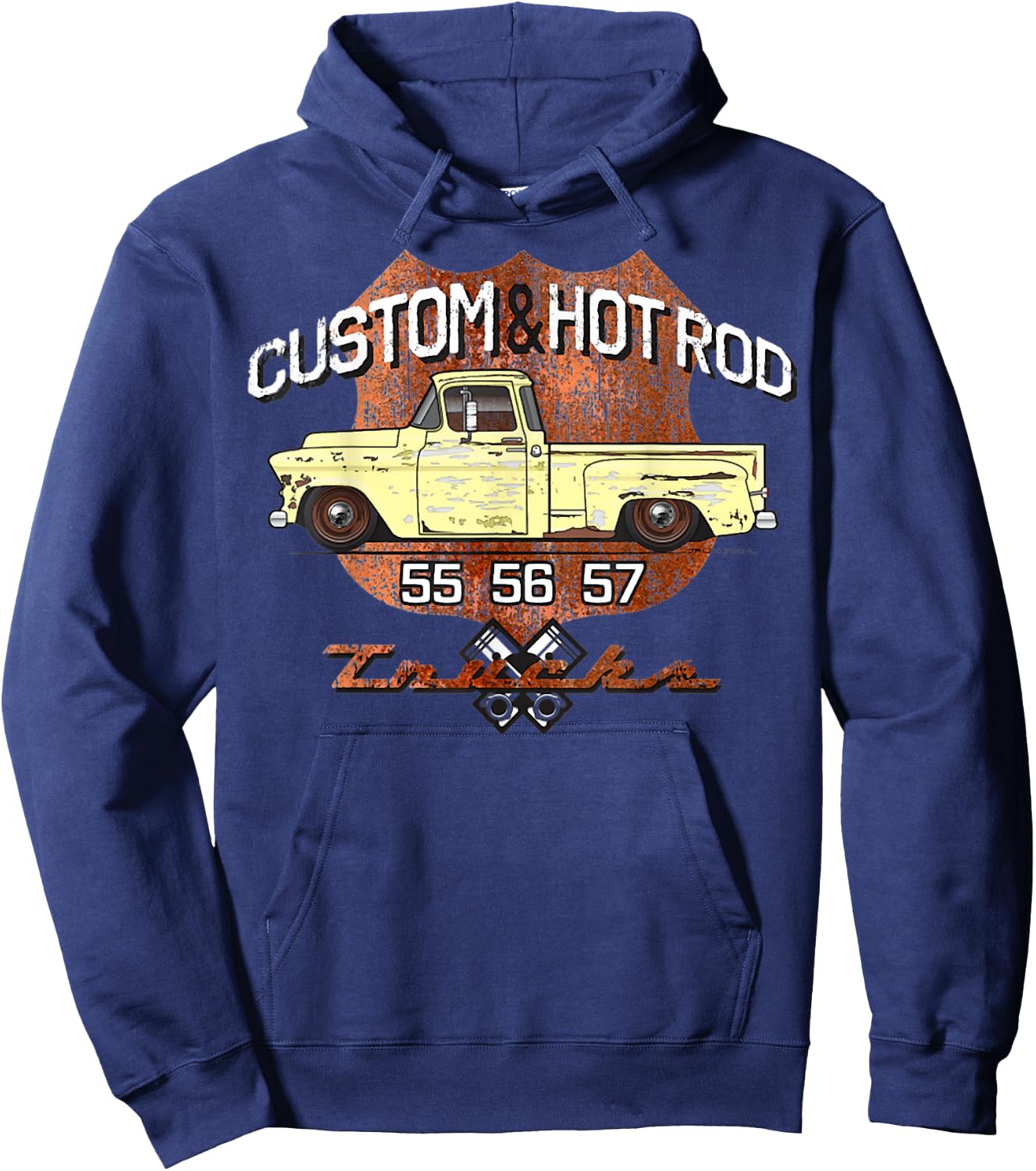 55 56 57 Chevys Truck Hoodie - Hoodie | Navy