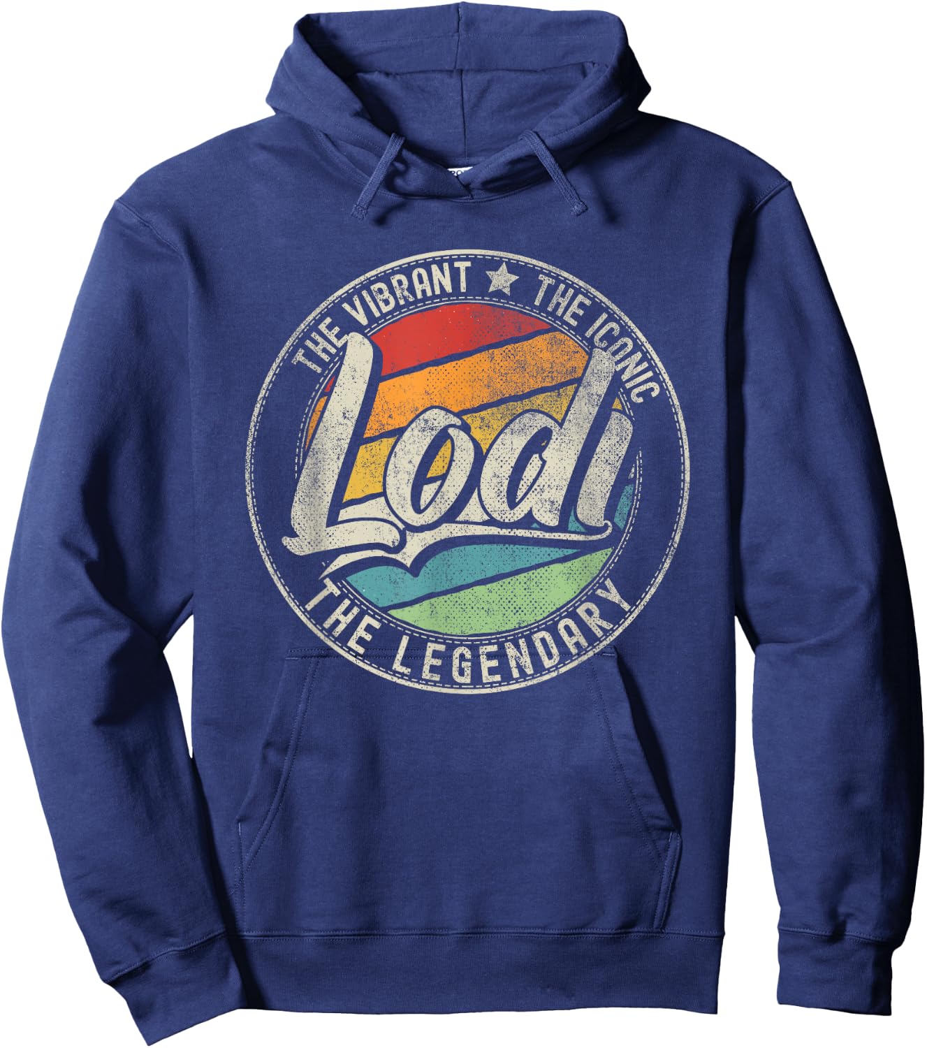 Lodi CA | California | Vintage Distressed Hoodie - Hoodie | Navy