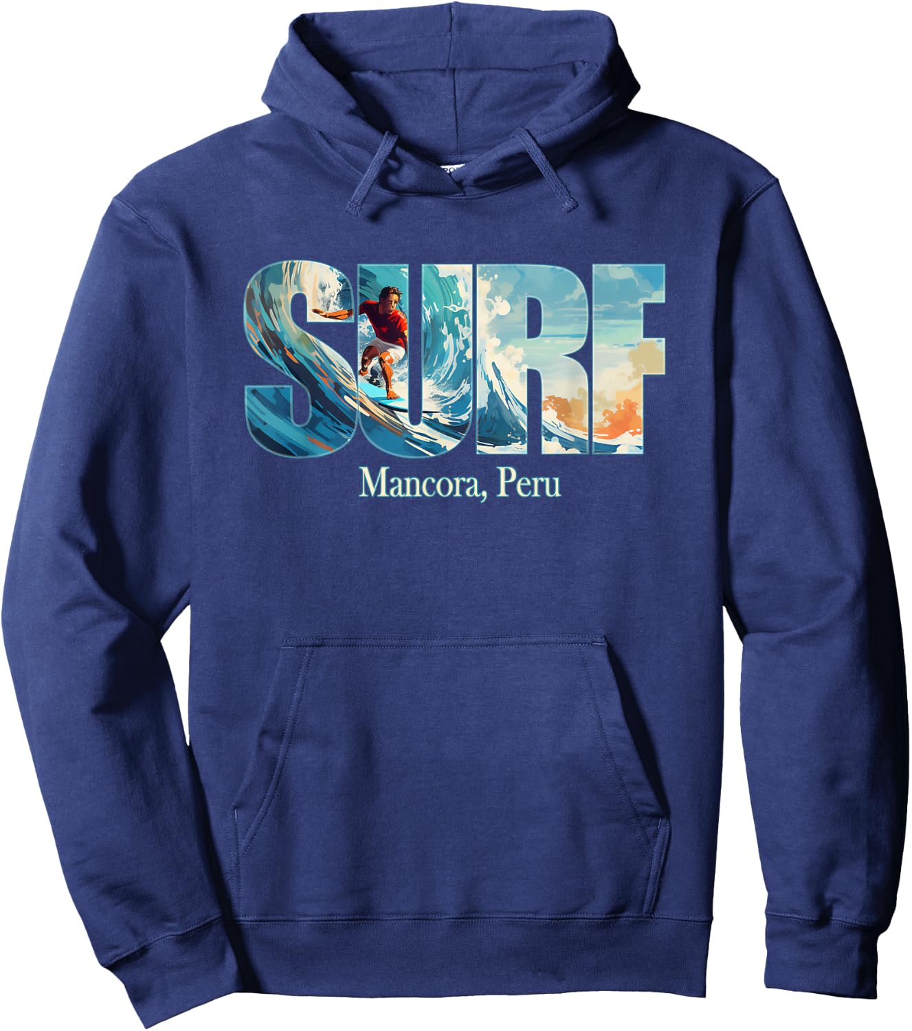 Mancora, Peru Beach Surfing Hoodie - Hoodie | Navy