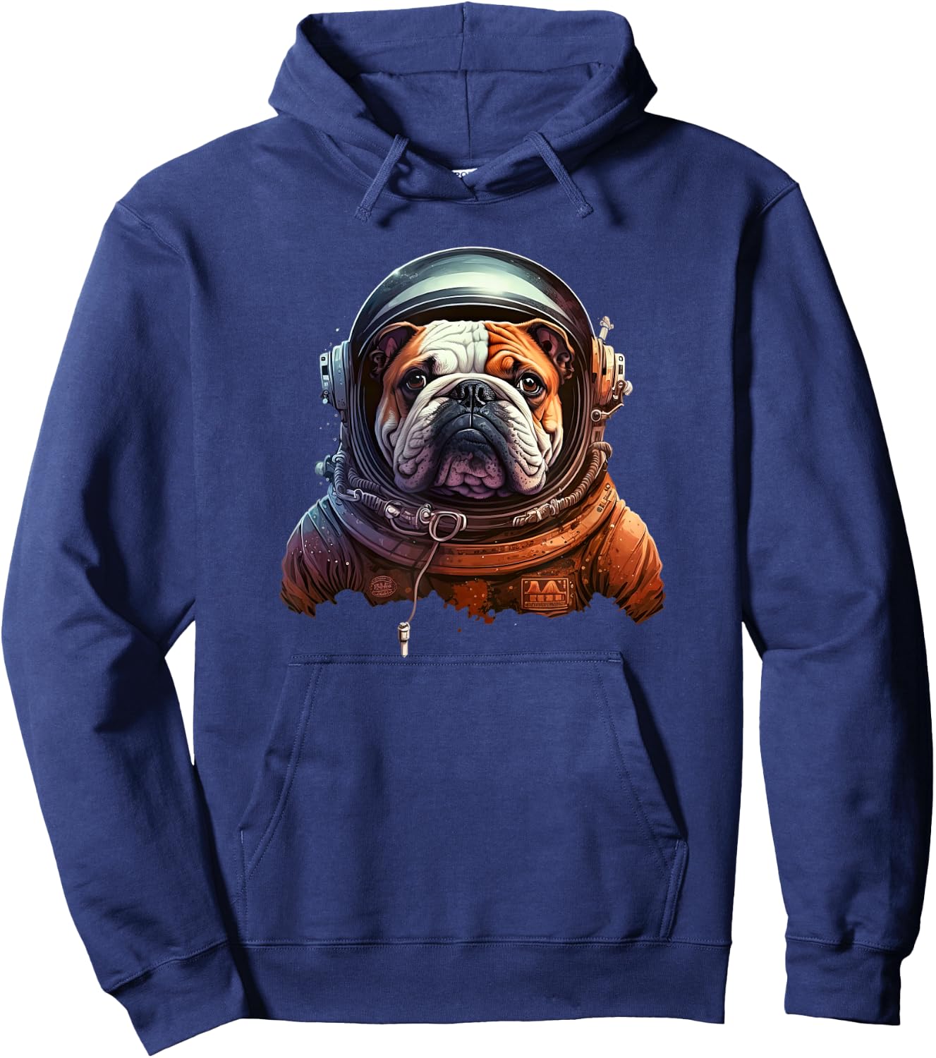 Funny Bulldog Dog Astronaut In the Space Hoodie - Hoodie | Navy