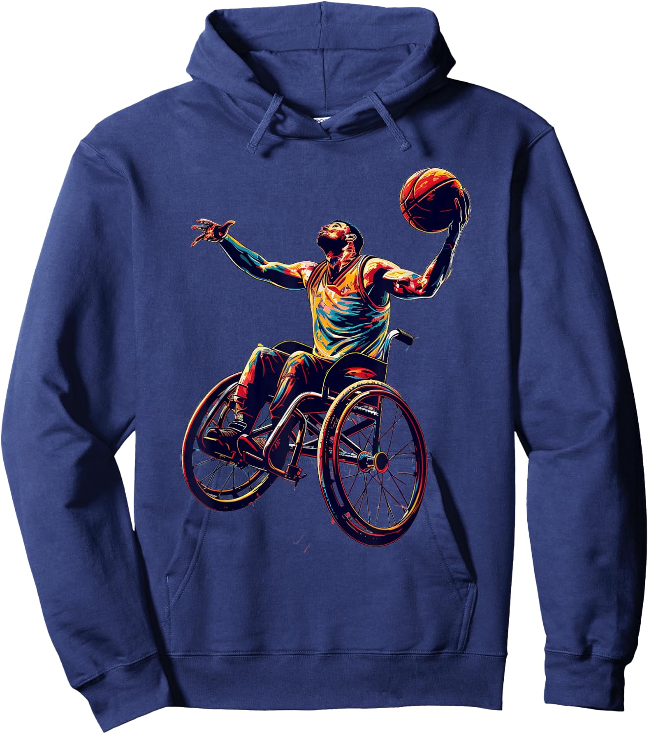 Wheelchair Basketball Design Hoodie - Hoodie | Navy
