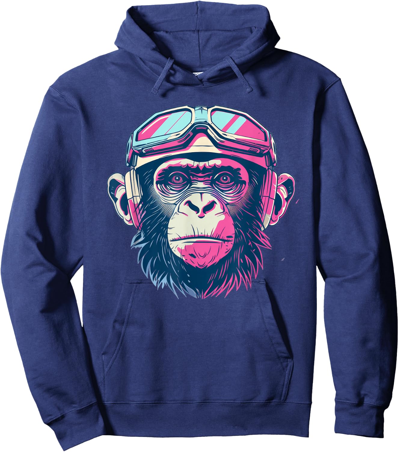 Capuchin Monkey Retro Sci-Fi Hoodie - Hoodie | Navy