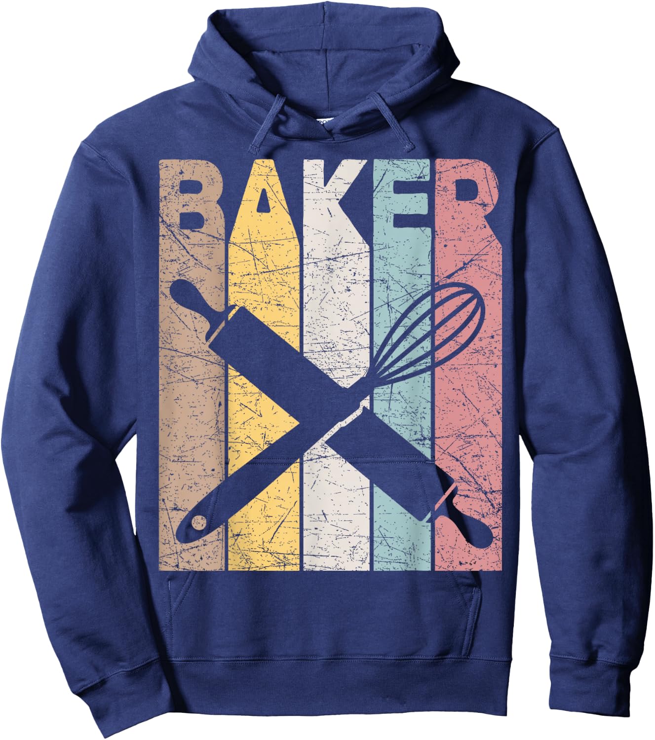 Baker Vintage Bakery Retro Pastry Chef Baking Hoodie - Hoodie | Navy