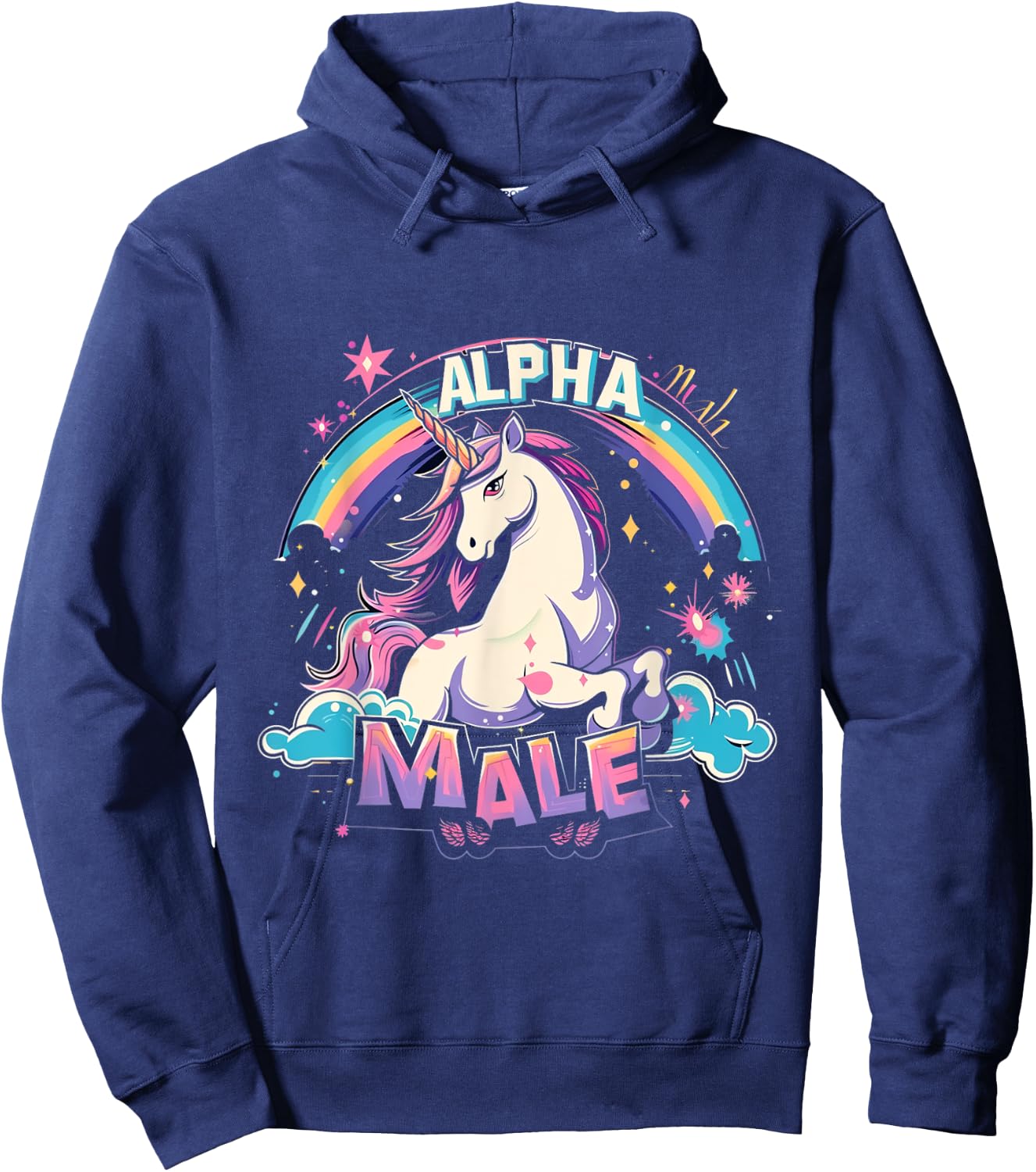 Alpha Male Unicorn Shirt - Alpha Male Unicorn Hoodie - Hoodie | Navy