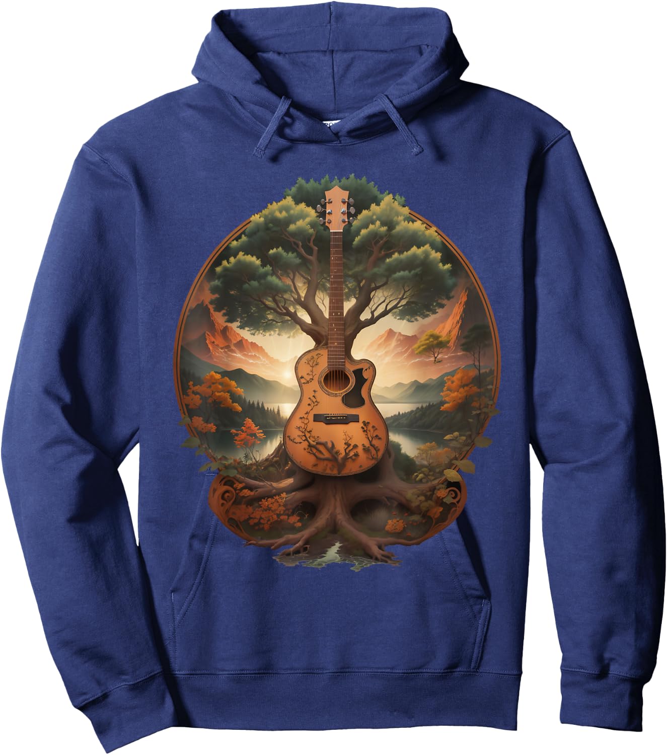 Tree of Life Acoustic Guitar by The Lake Hoodie - Hoodie | Navy