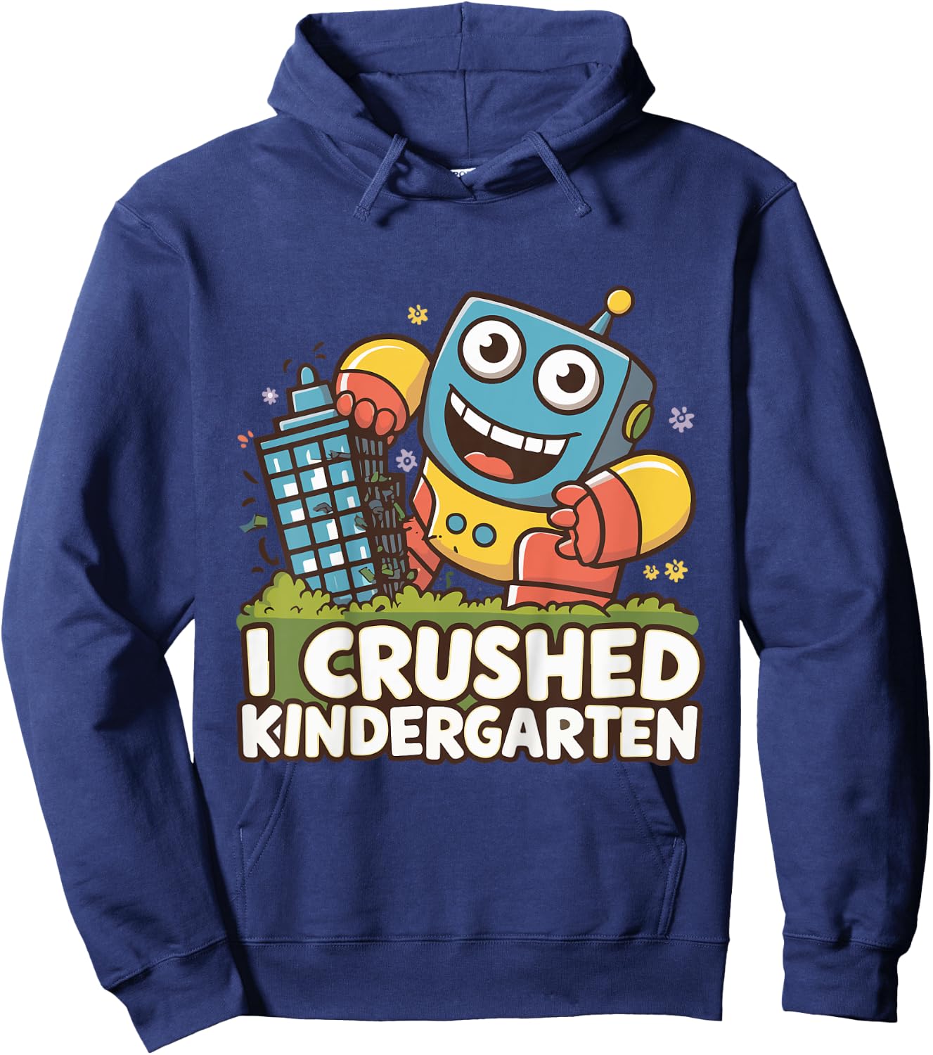 Kids Robot - I Crushed Kindergarten Hoodie - Hoodie | Navy