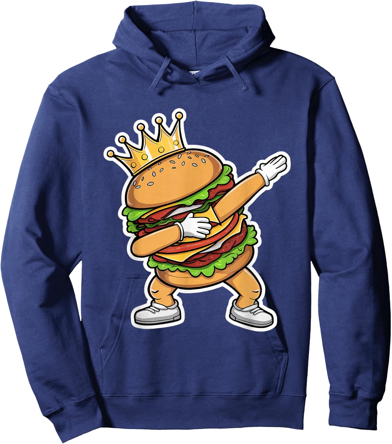 King of Burger Dab Dancing Funny Hamburger Hoodie - Hoodie | Navy