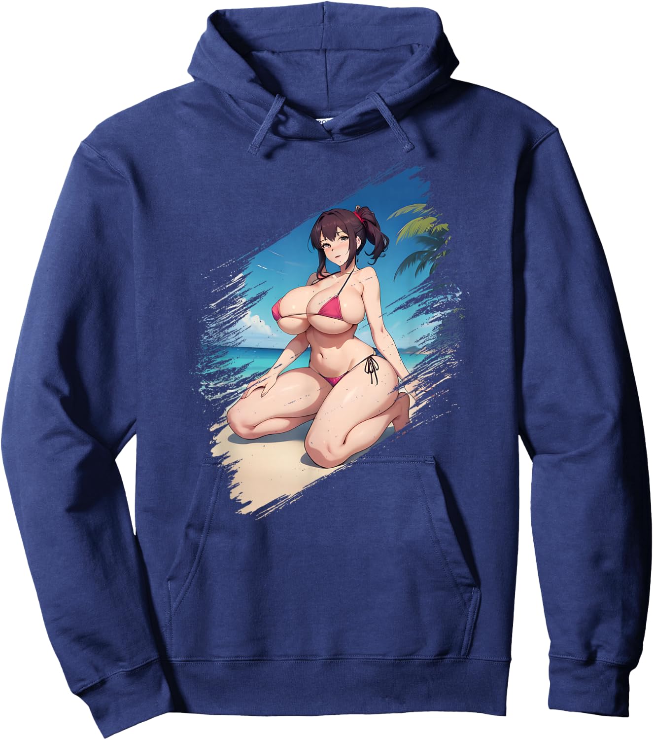 Big Boobs Anime Manga Girl Women Bikini Hoodie - Hoodie | Navy