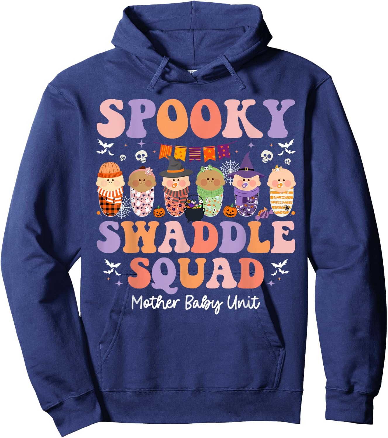 Spooky Swaddle Squad Mother Baby Unit Halloween Hoodie - Hoodie | Navy