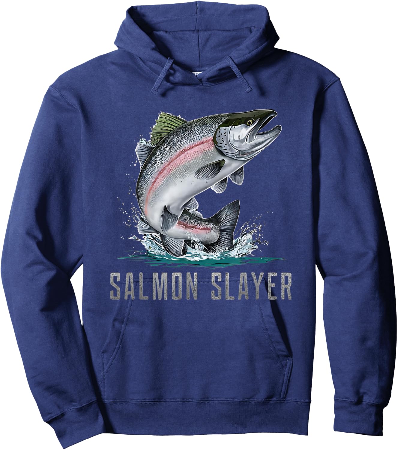Salmon Slayer Fishing Hoodie - Hoodie | Navy