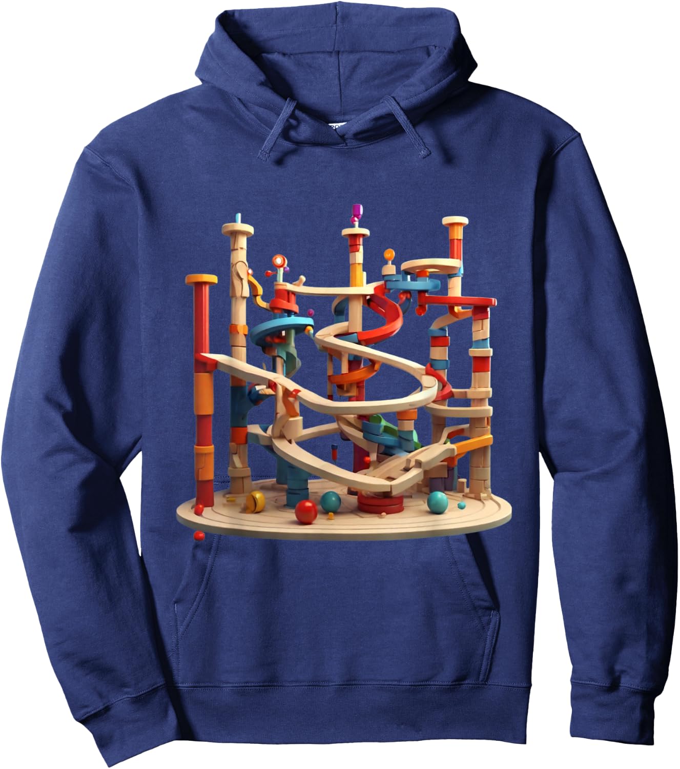 Marble Run Graphic Design Hoodie - Hoodie | Navy