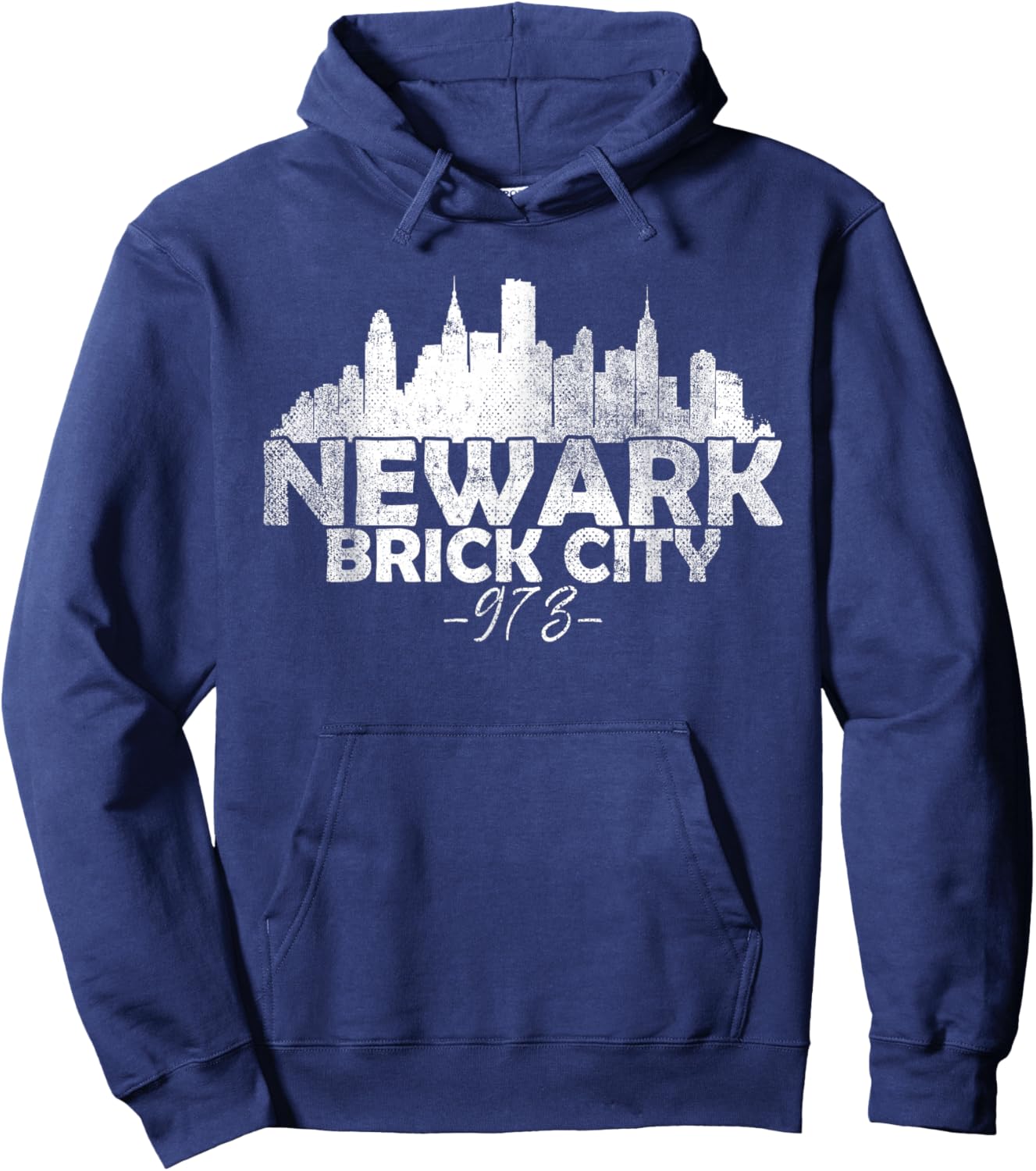 Newark New Jersey NJ | Brick City Skyline Hoodie - Hoodie | Navy