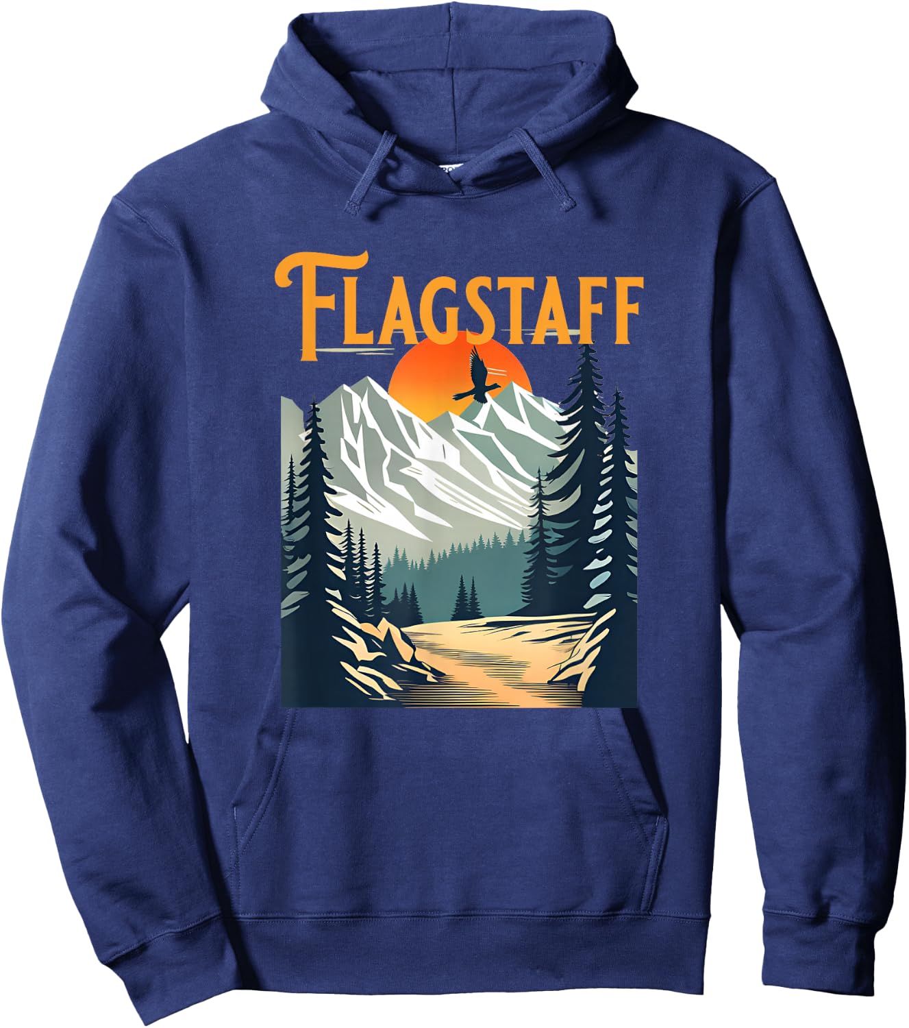 Vintage Flagstaff Souvenir Hiking Hoodie - Hoodie | Navy