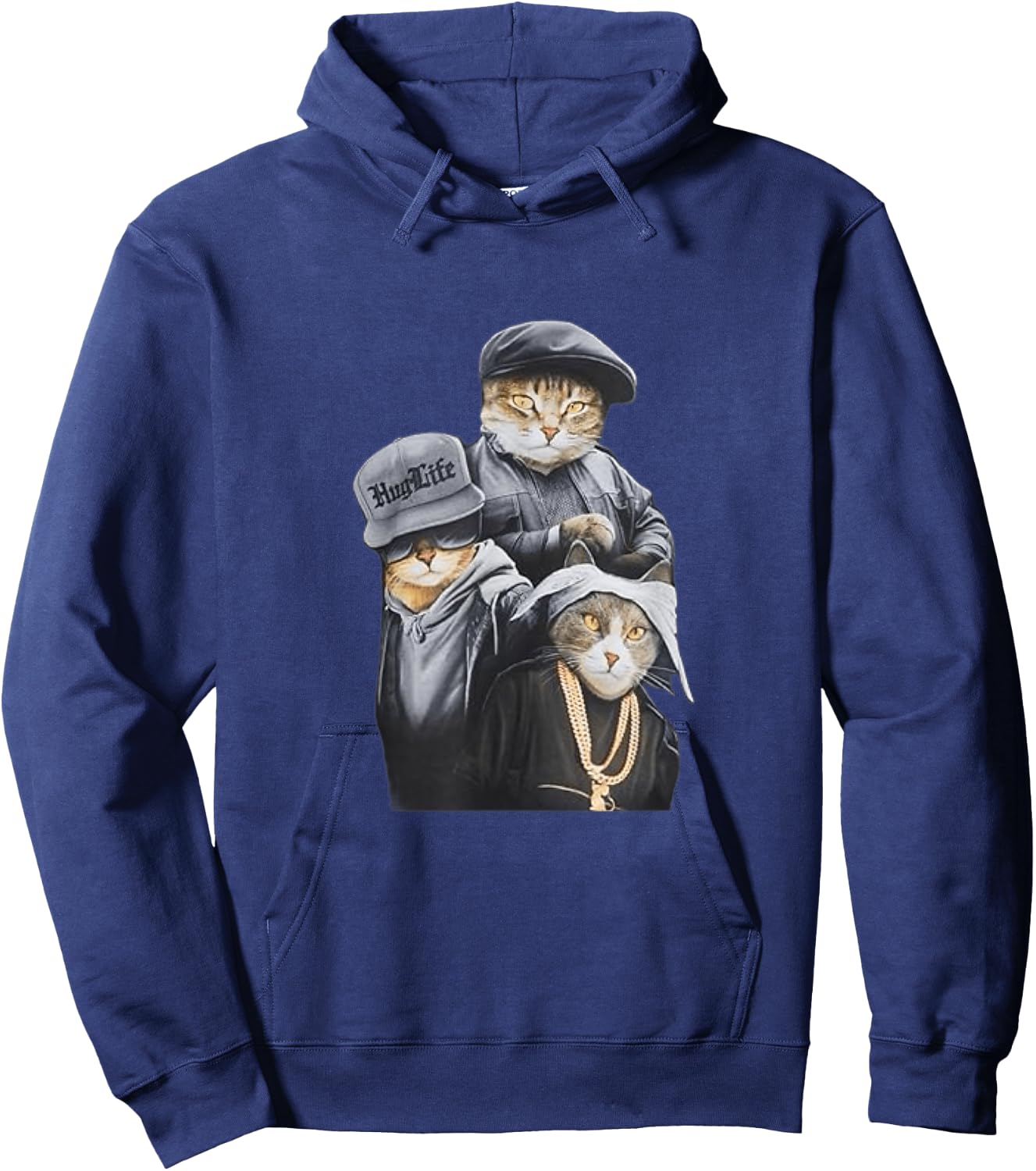 Funny Cat Trio Gangster Thug Cat Hoodie - Hoodie | Navy