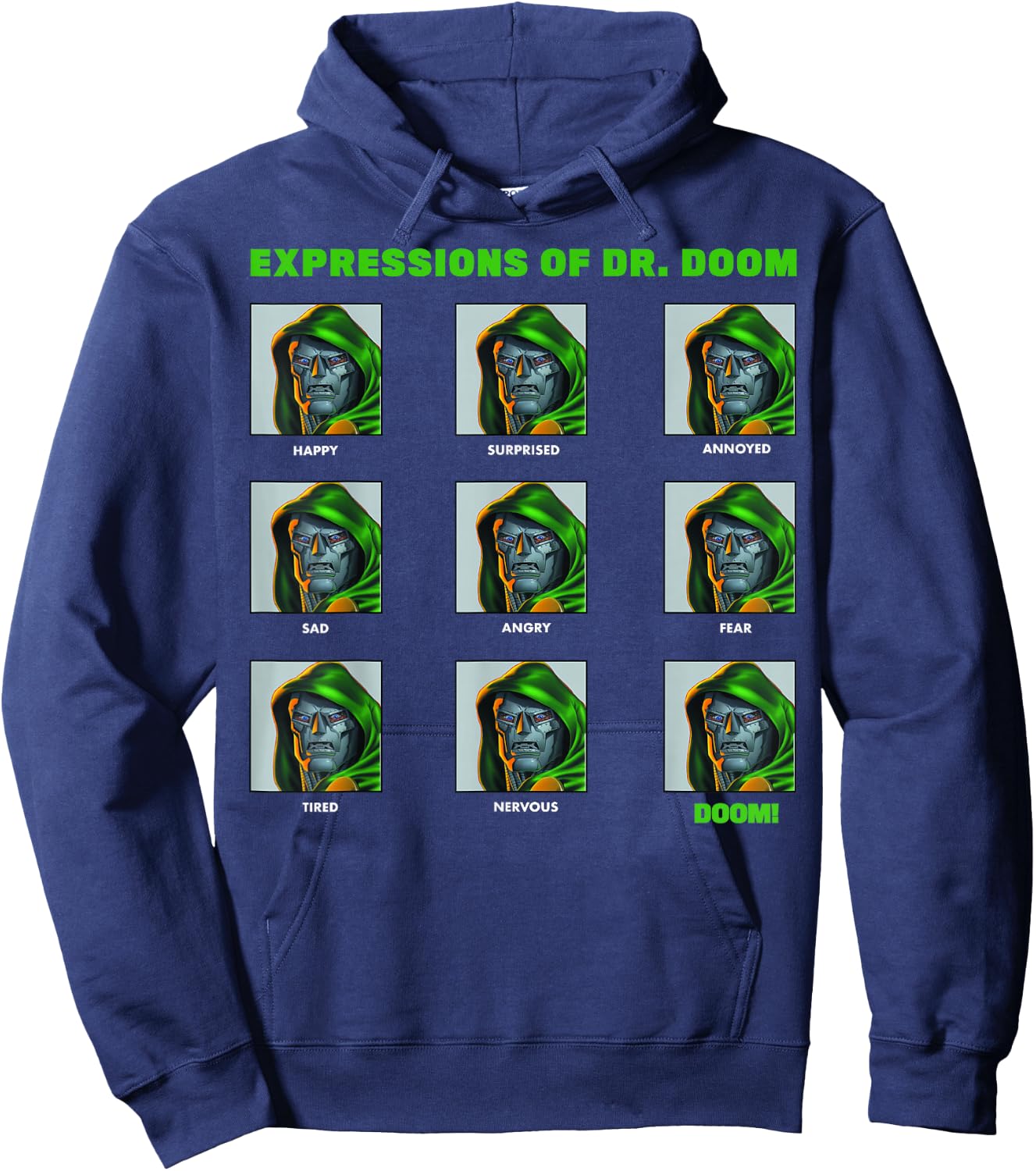 Marvel Expressions of Dr. Doom Panels Hoodie - Hoodie | Navy