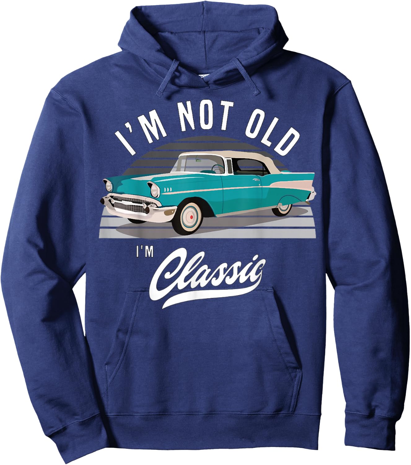 1957 57 Chevys Truck Vintage Bel Air Cars Blue Hoodie - Hoodie | Navy