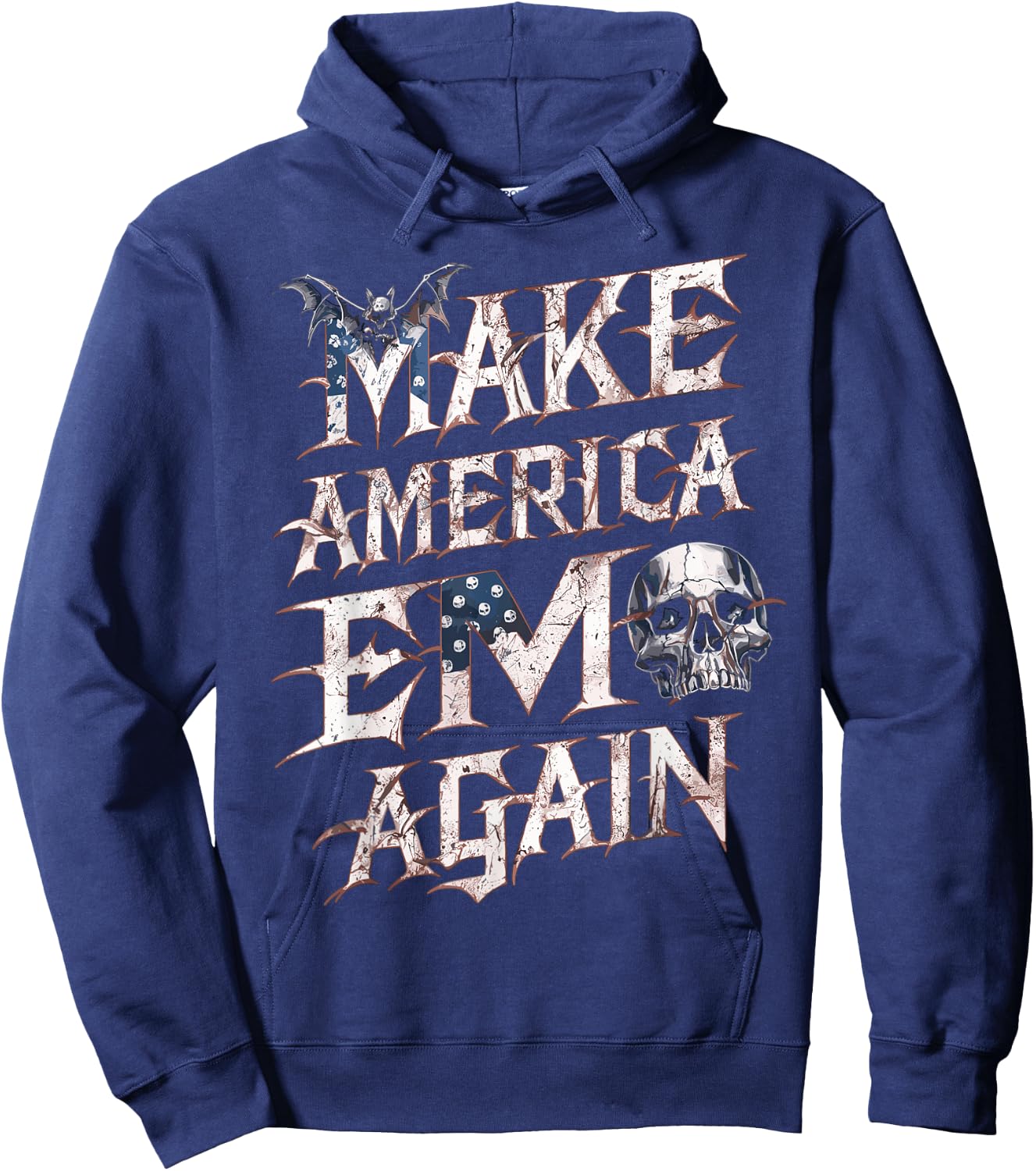 Make America Emo Again Funny Hoodie - Hoodie | Navy