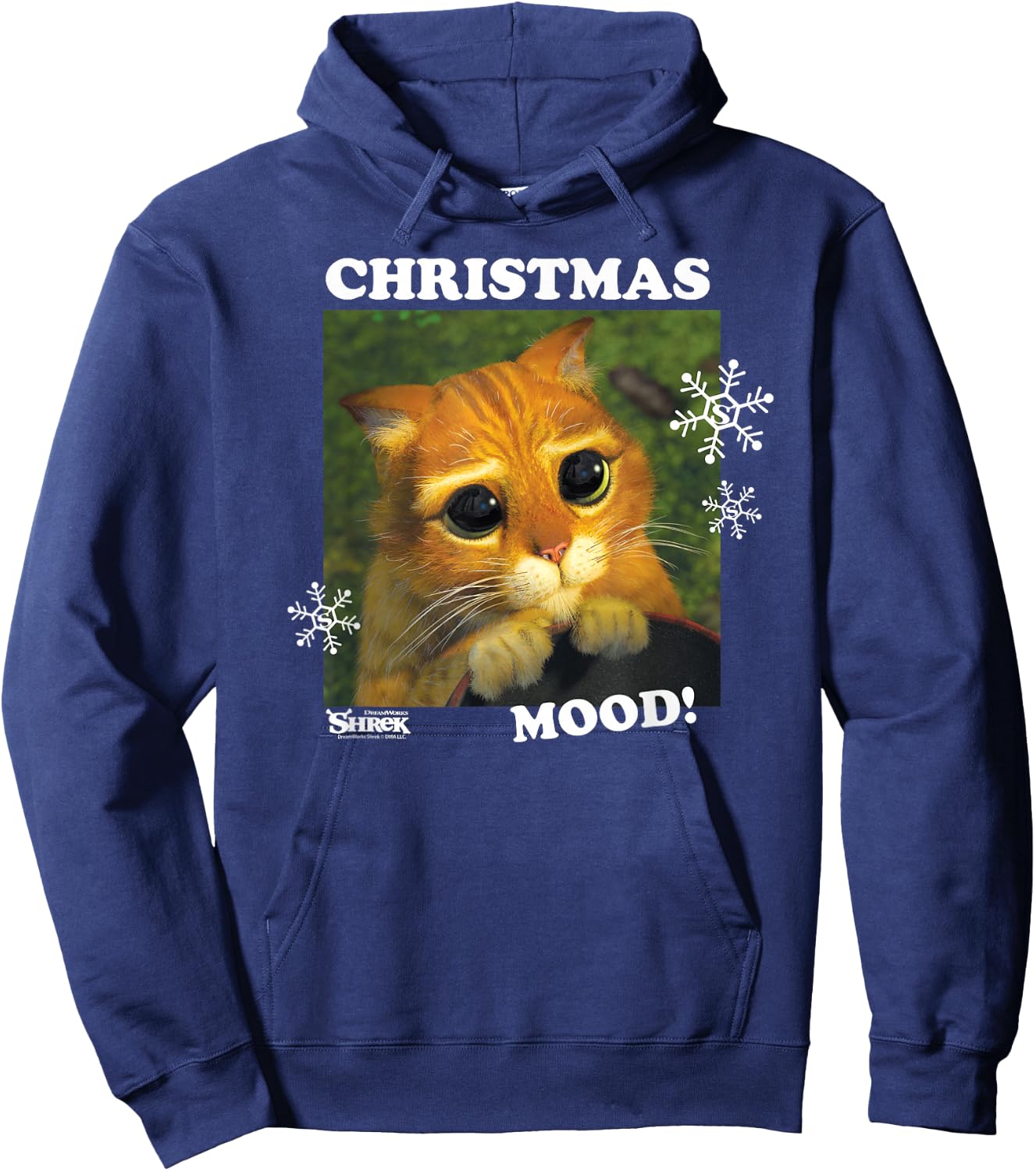 Shrek Christmas Mood Puss In Boots Hoodie - Hoodie | Navy