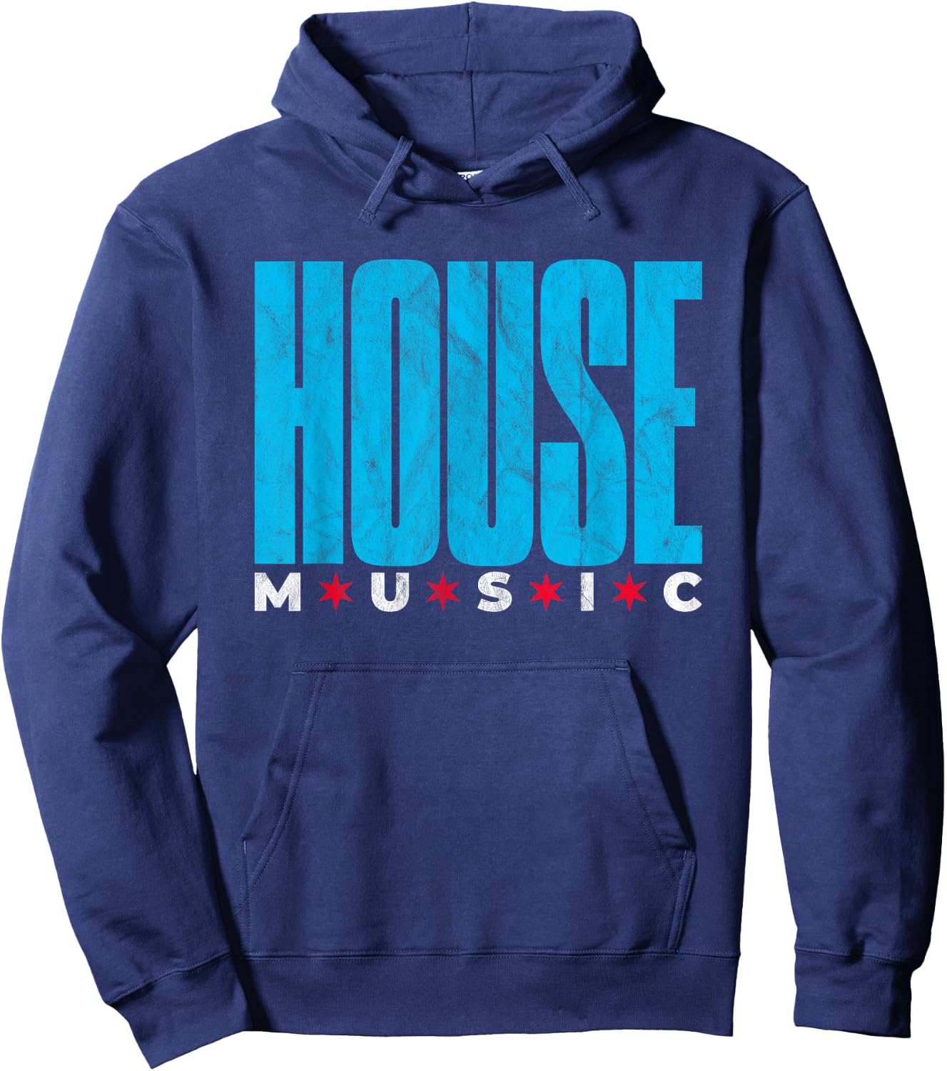 House Music - Chicago DJ EDM Distressed Hoodie - Hoodie | Navy