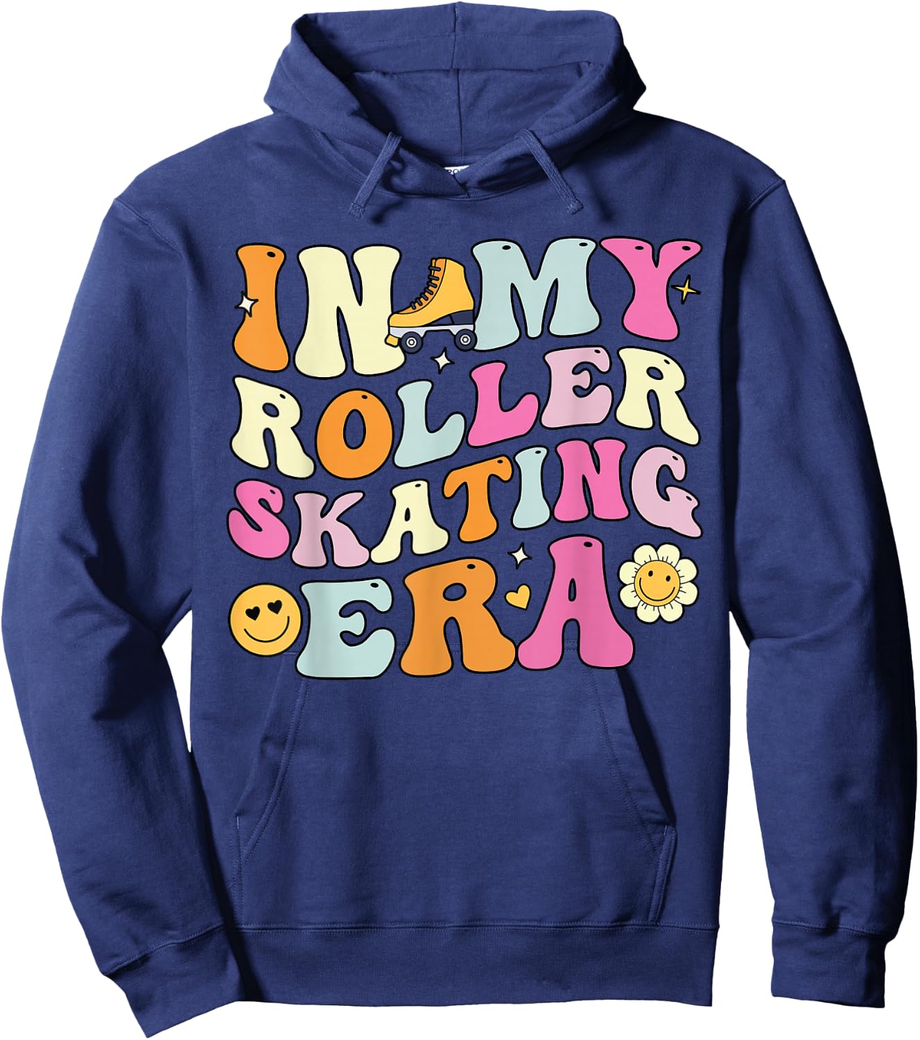 In My Roller Skating Era, Groovy Roller Skaters Hoodie - Hoodie | Navy