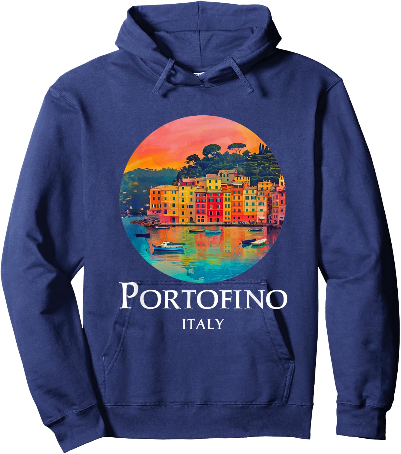 Italy Portofino Painting Souvenir / Portofino Hoodie - Hoodie | Navy